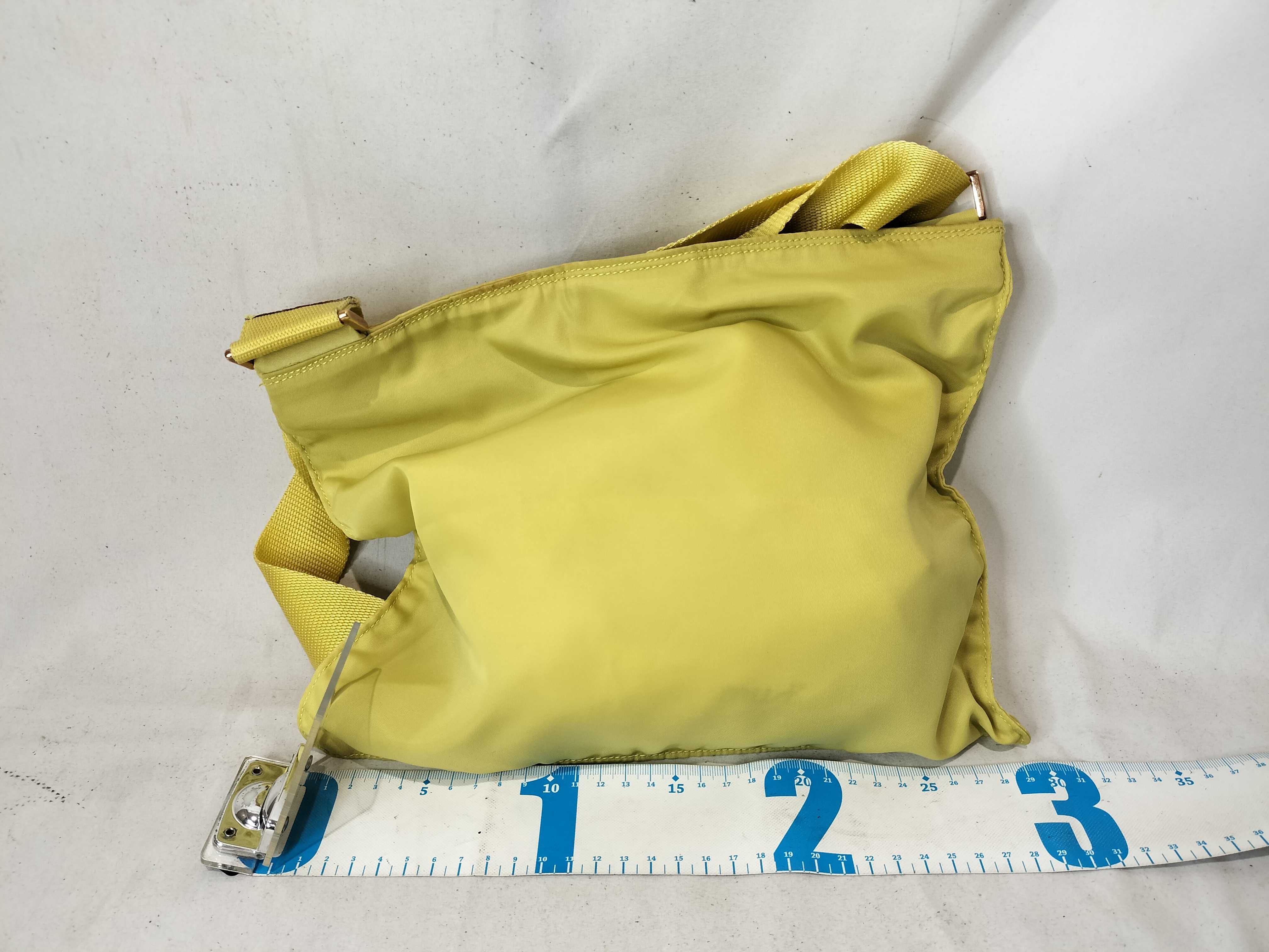 Nylon Shoulder Bag, Yellow — view 3