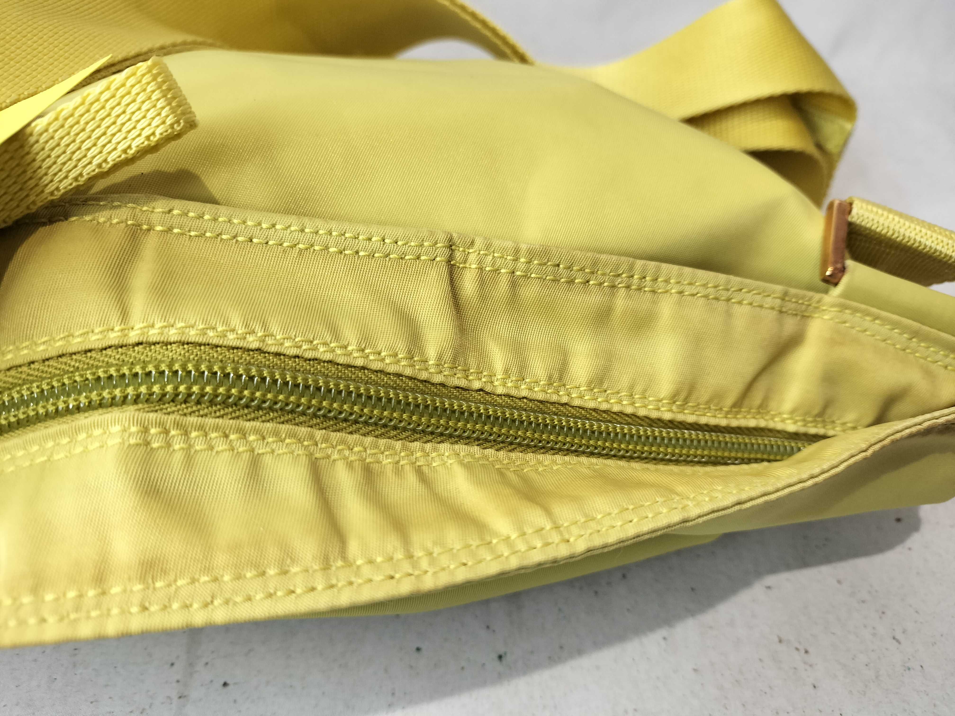 Nylon Shoulder Bag, Yellow — view 9