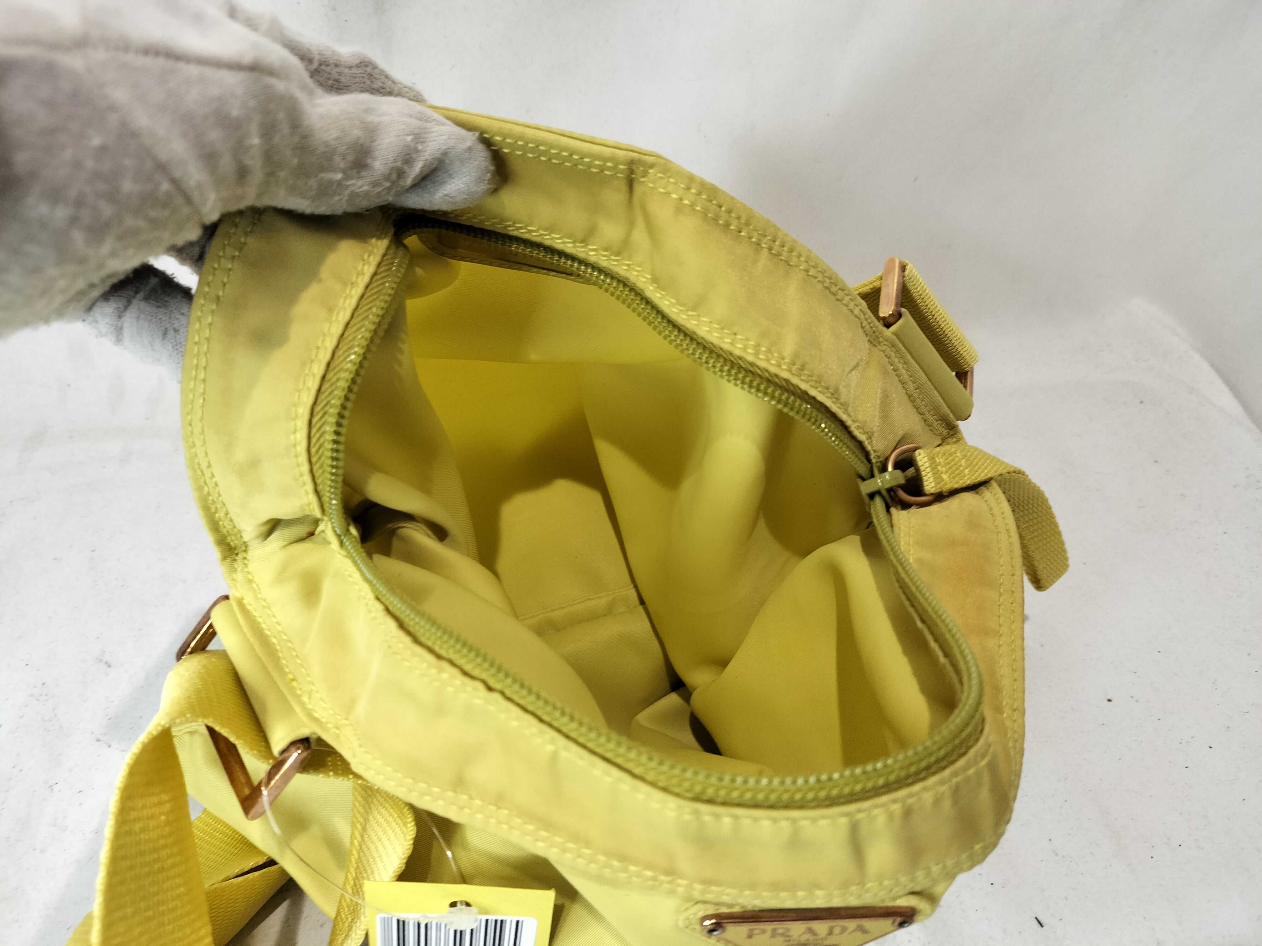 Nylon Shoulder Bag, Yellow — view 10