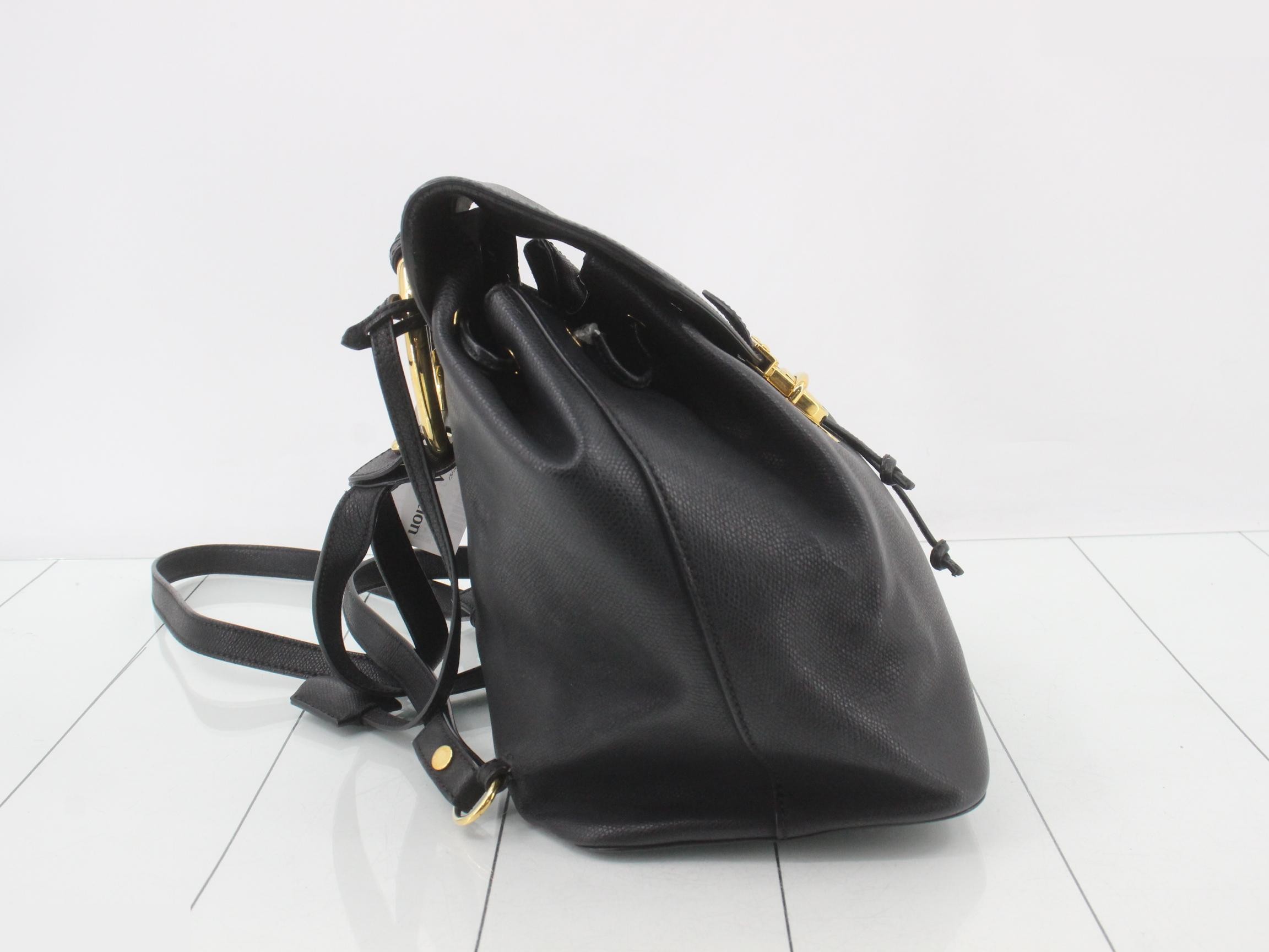 Leather backpack, black — view 4