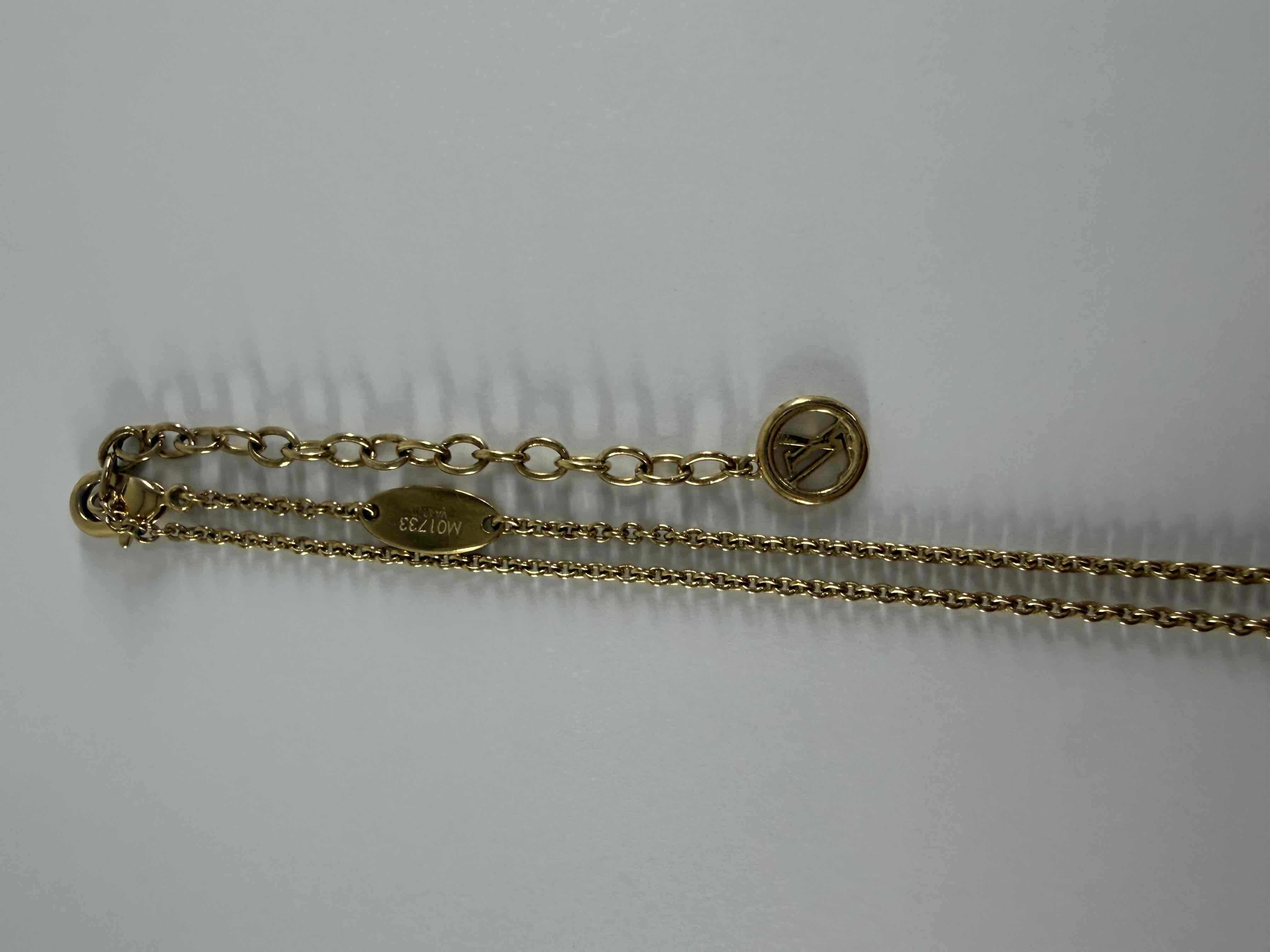 M01733 Heart Gold Rhinestone Necklace — view 4