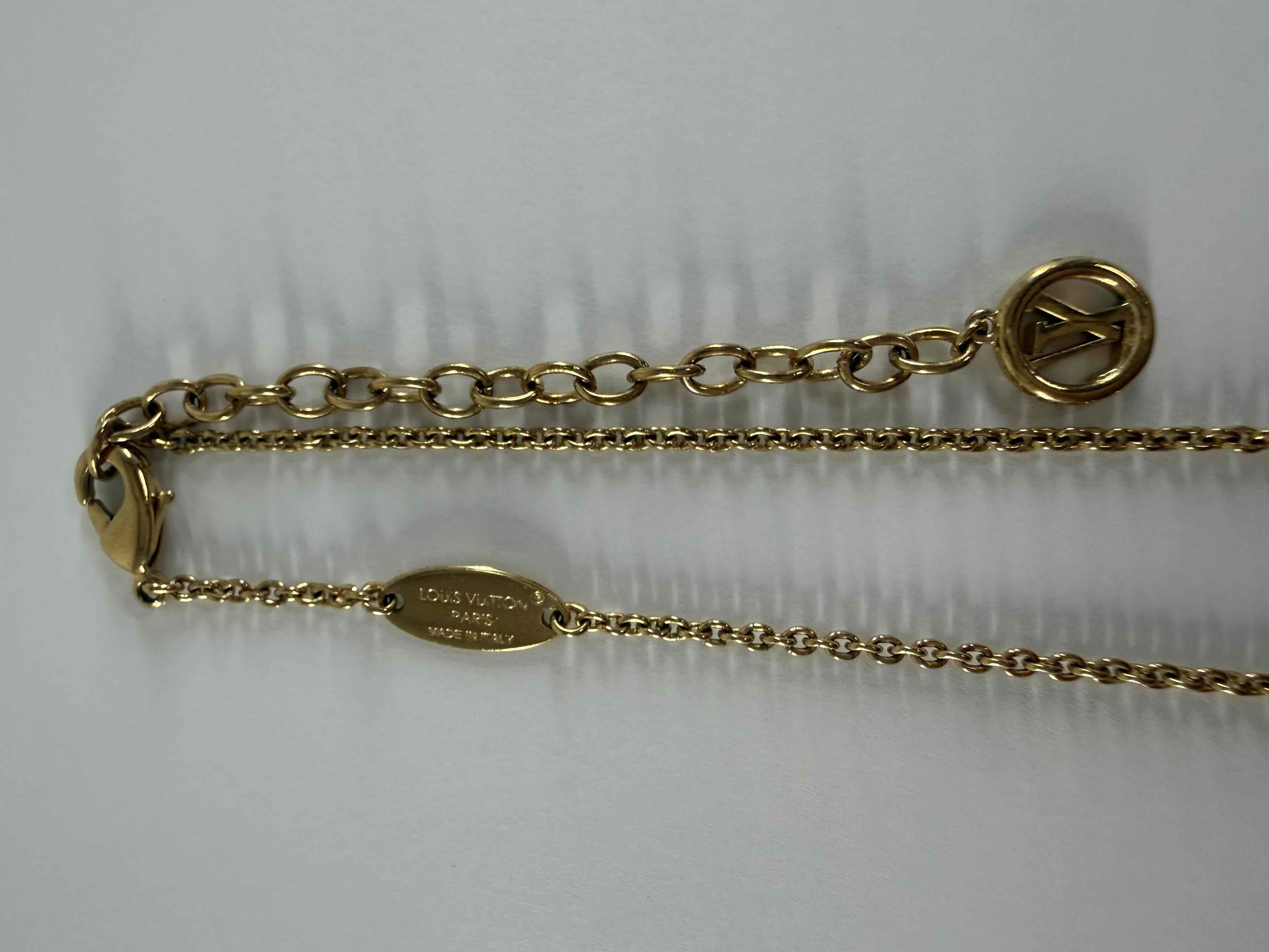M01733 Heart Gold Rhinestone Necklace — view 5