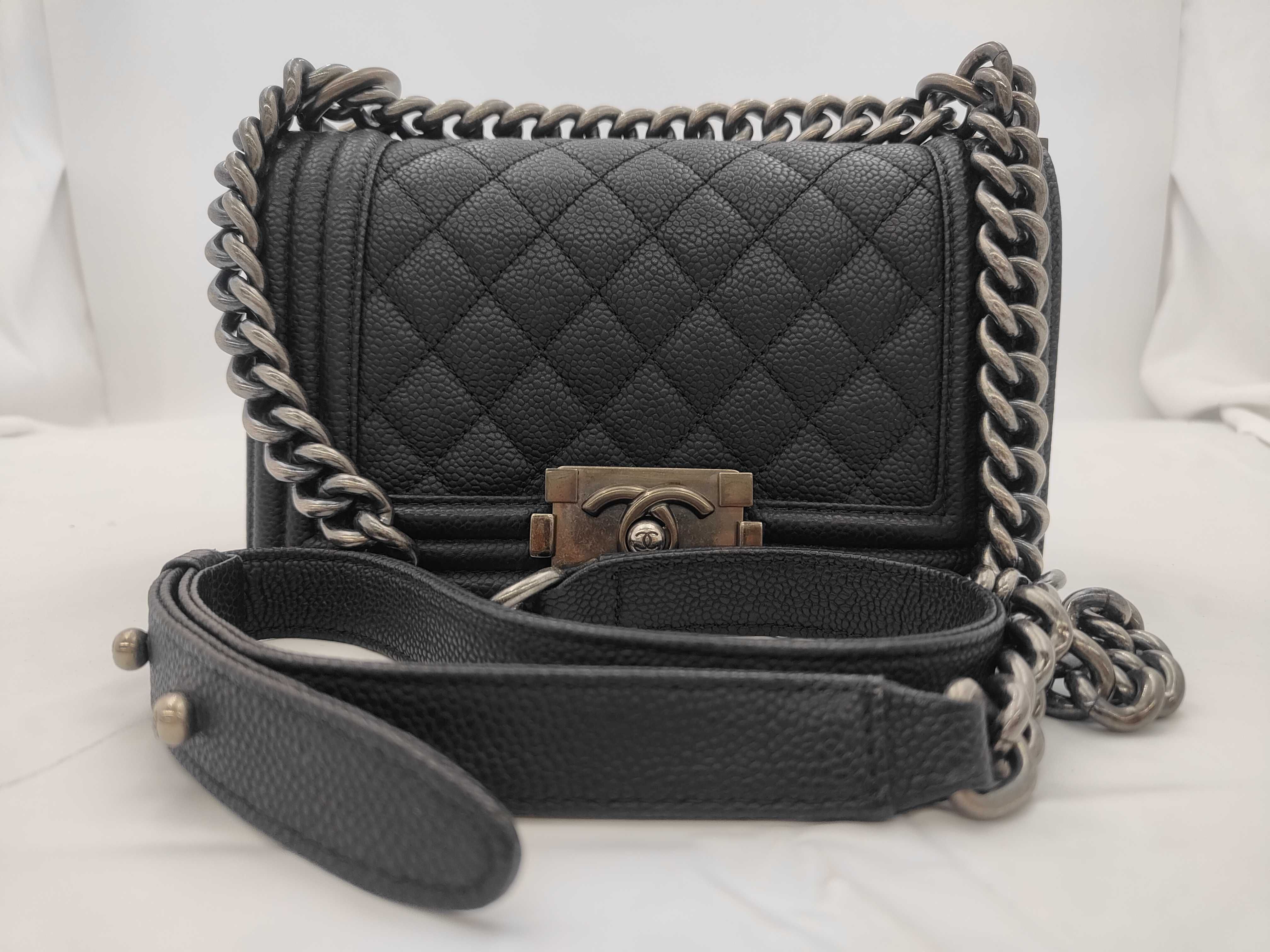 Boy Chanel 20 Caviar Black Chain Shoulder Bag