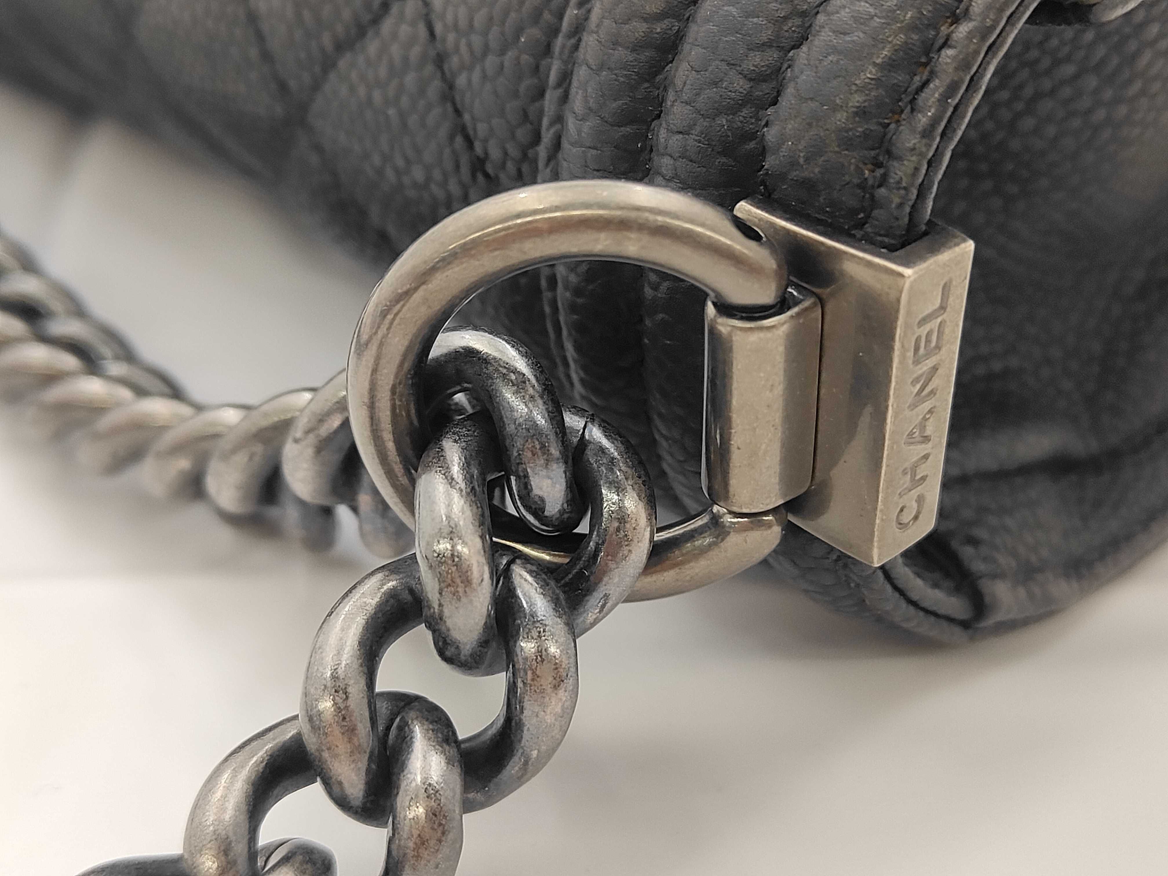 Boy Chanel 20 Caviar Black Chain Shoulder Bag — view 5