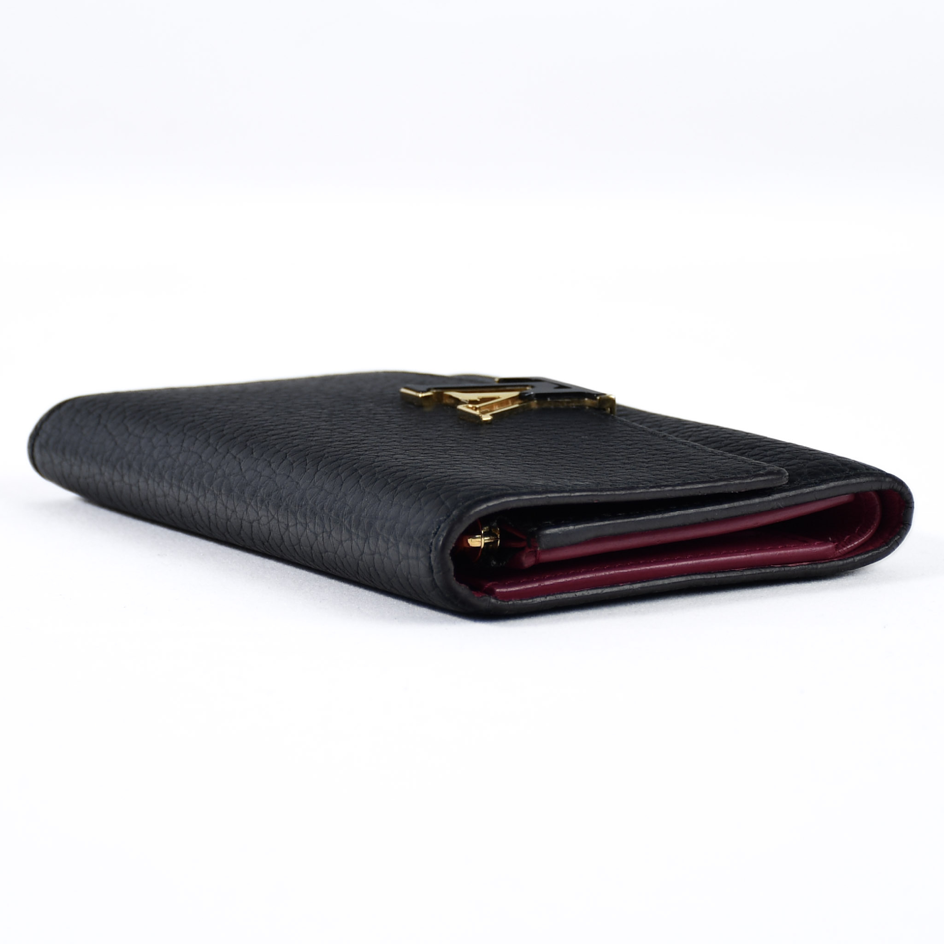 Taurillon Portefeuille Capucines XS M68587 MI0179 Noir Compact Wallet — view 4