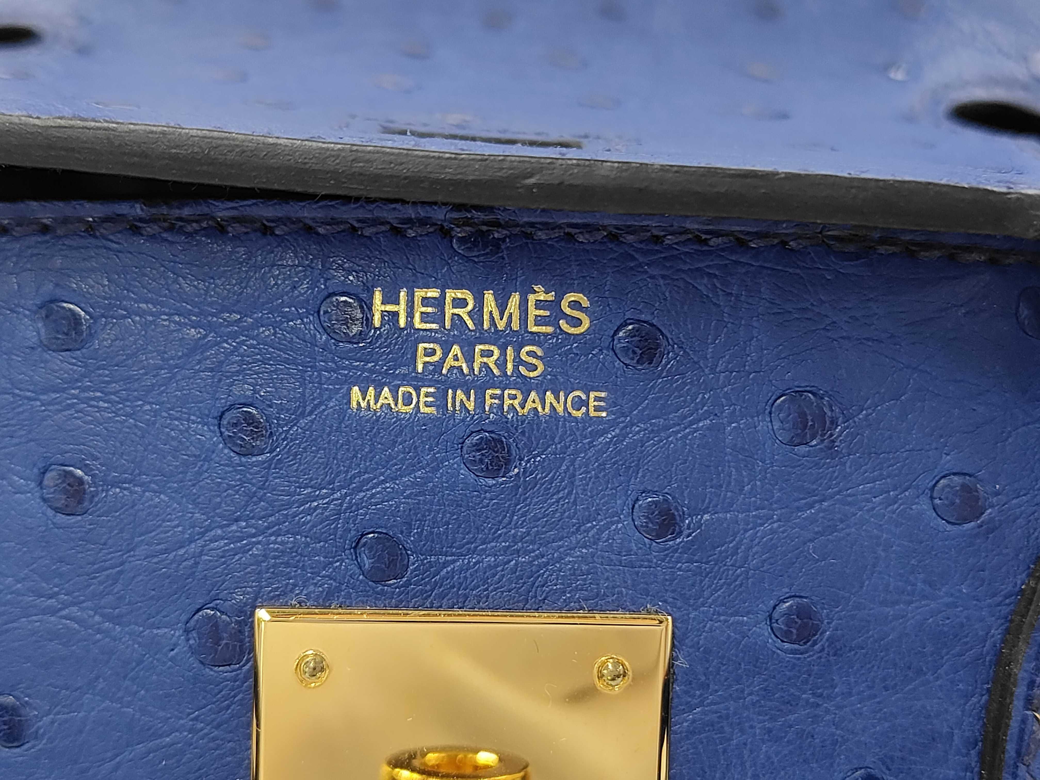 Birkin 30 Ostrich Leather Handbag with Stamped Design, Padlock, Clochette, and Key — view 10