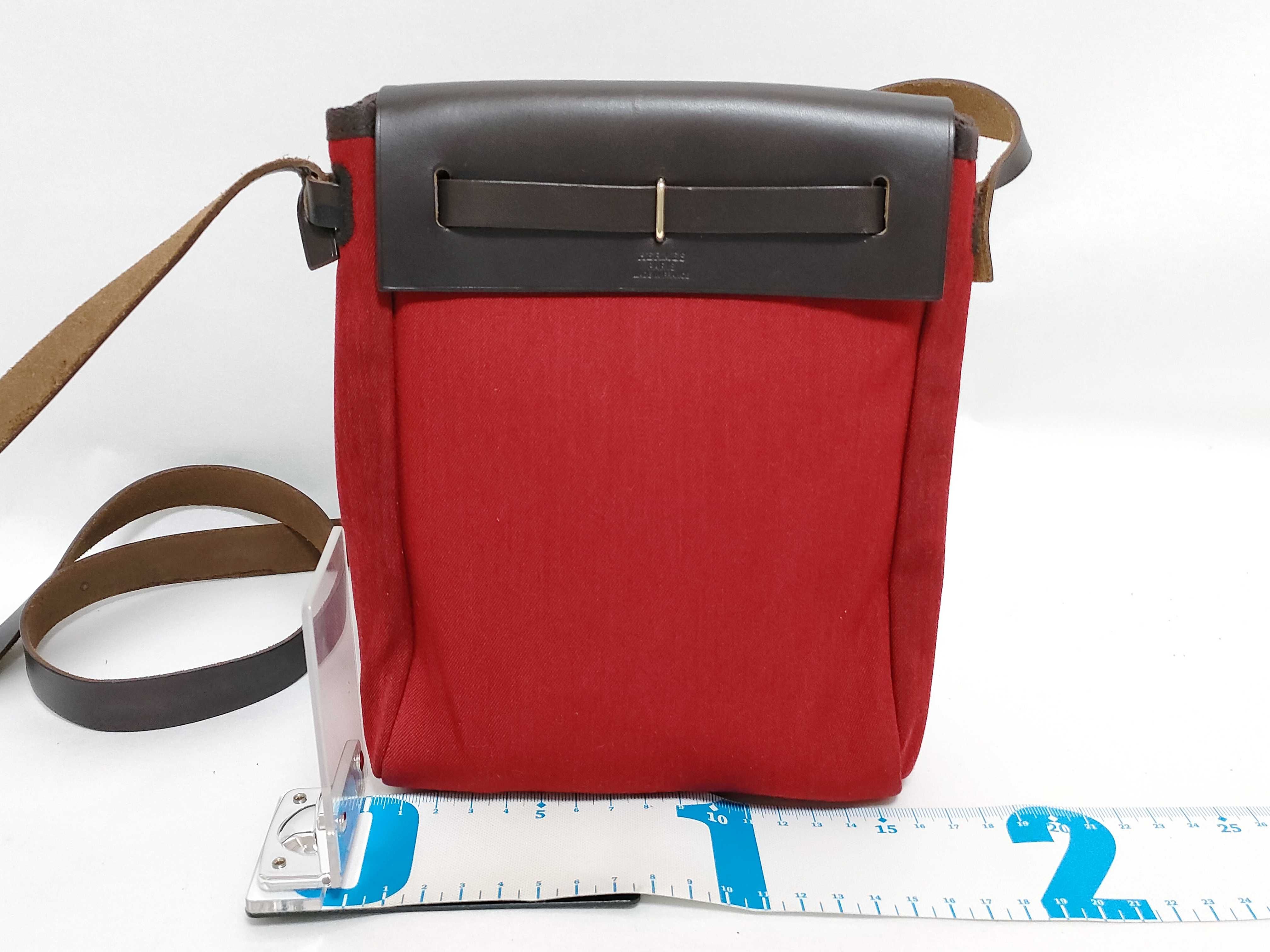 Herbag TPM Shoulder Bag Canvas Leather Red Shoulder Bag — view 2