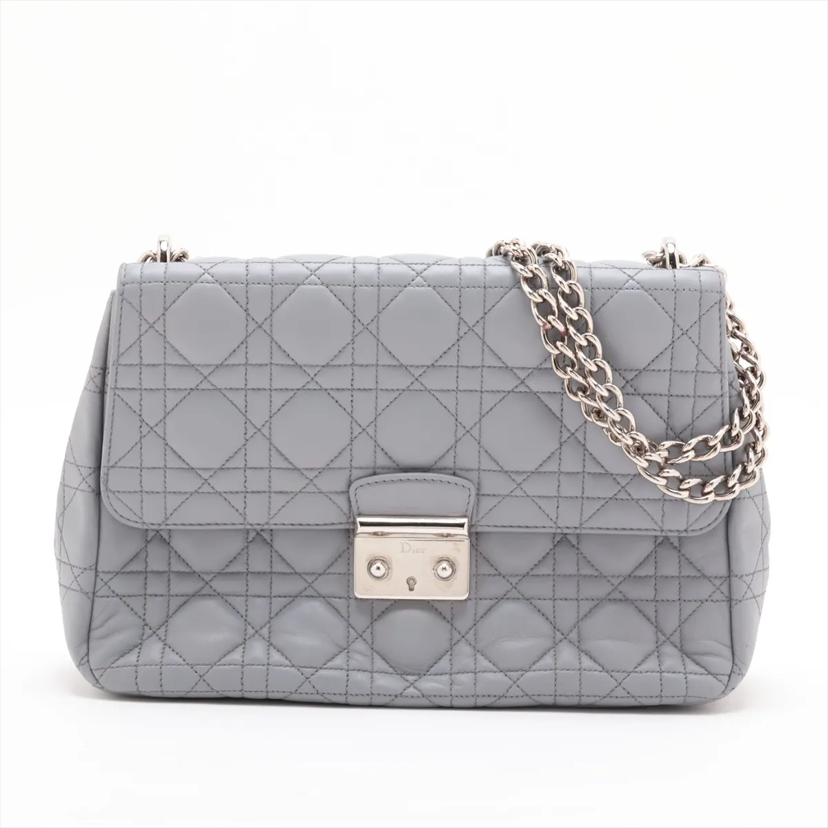 Cannage New Rock Leather Chain Shoulder Bag, Gray