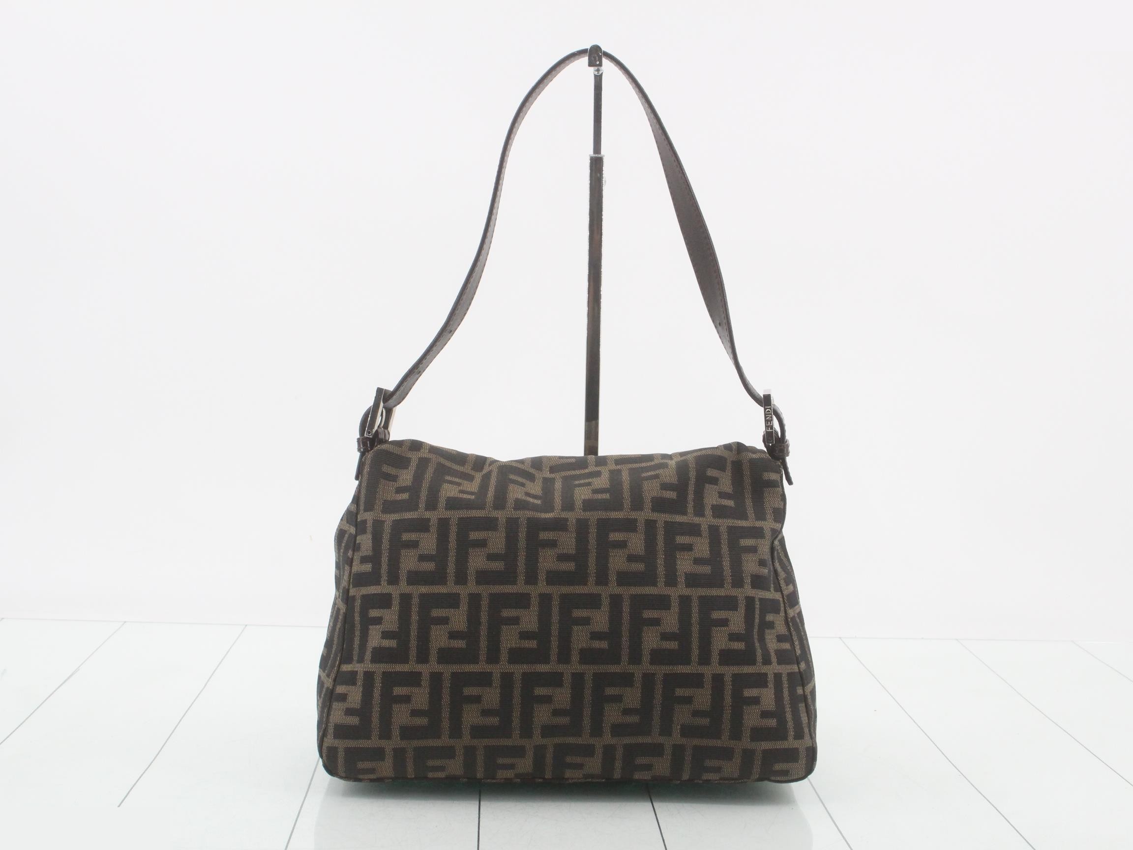 ZUCCA Mamma Bucket Shoulder Bag, Canvas/Leather, Brown — view 2