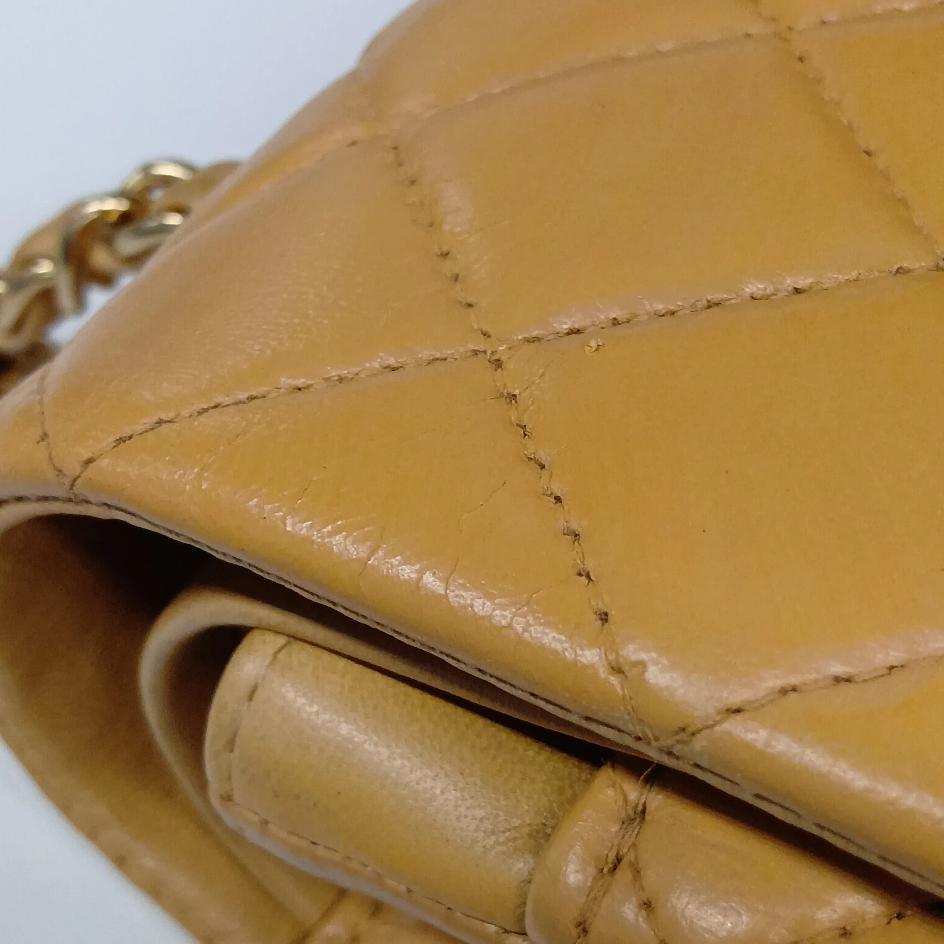 Matelassé 25 Leather Double Flap Double Chain Bag, Beige, Gold Hardware, 7272451, Series 7, A01112 — view 13