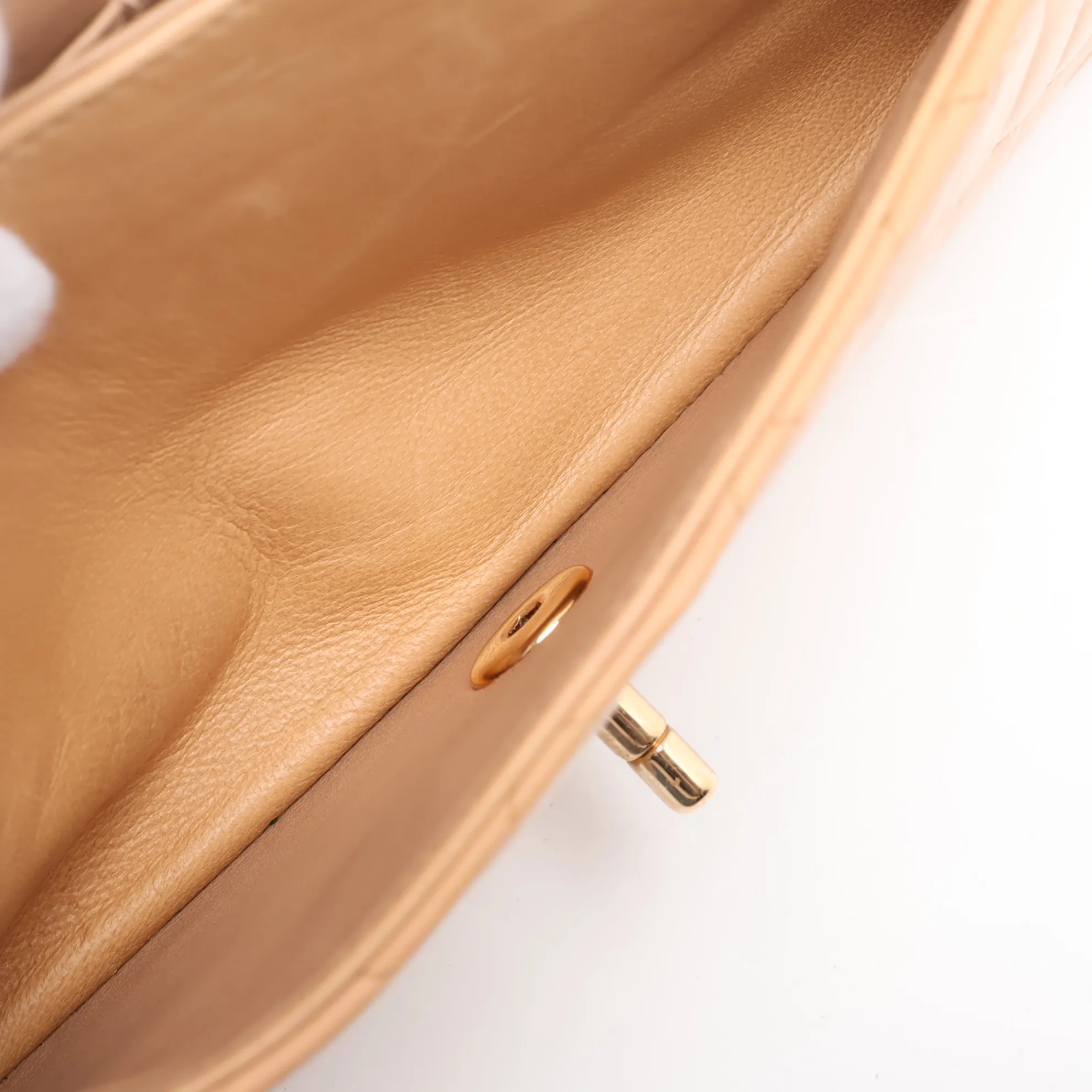 Matelassé 25 Leather Double Flap Double Chain Bag, Beige, Gold Hardware, 7272451, Series 7, A01112 — view 8