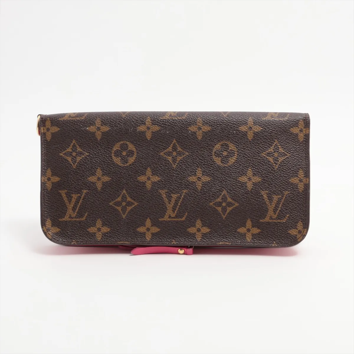 Monogram Portefail Unsolit M66701 CA2049 Brown x Pink Long Wallet