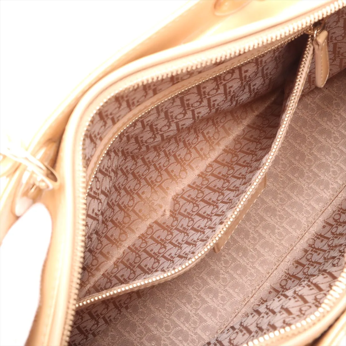 Lady Dior Cannage Large Patent Leather 2WAY Handbag Beige B Mark — view 9