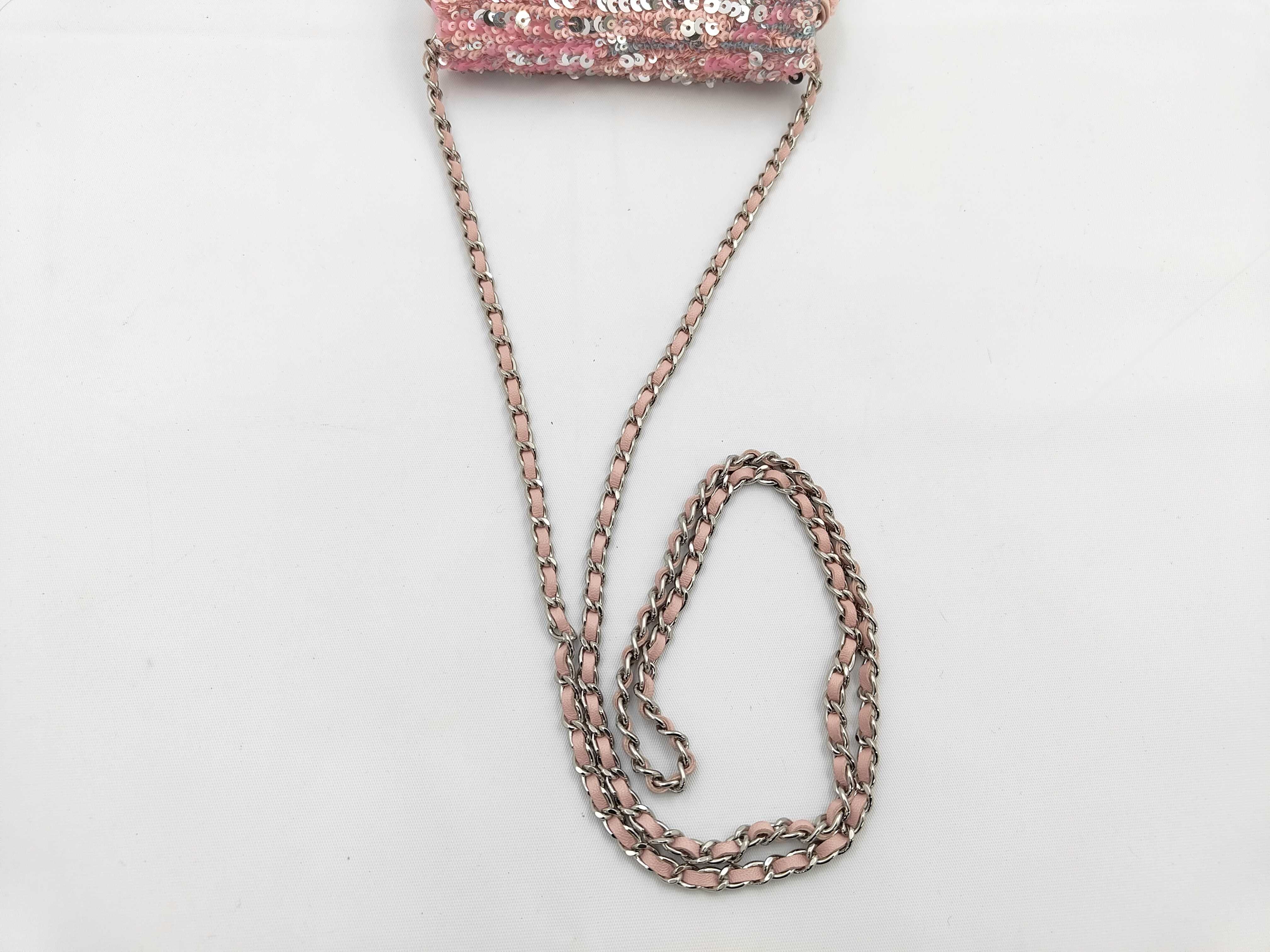 23C Pink Sequin Mini Chain Bag Shoulder Bag — view 3