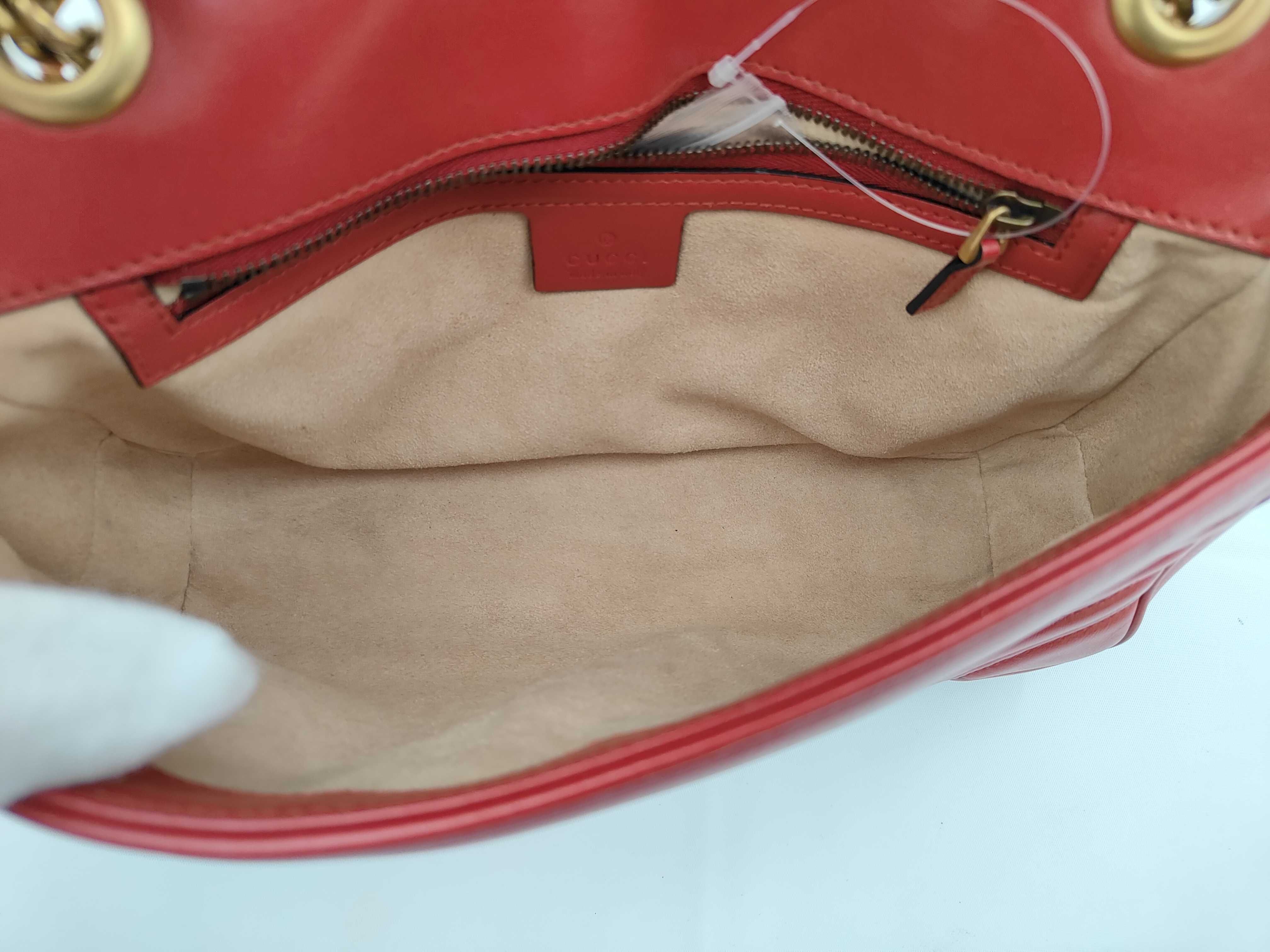 GG Marmont Red Leather Shoulder Bag 443497 G026269 658 — view 9