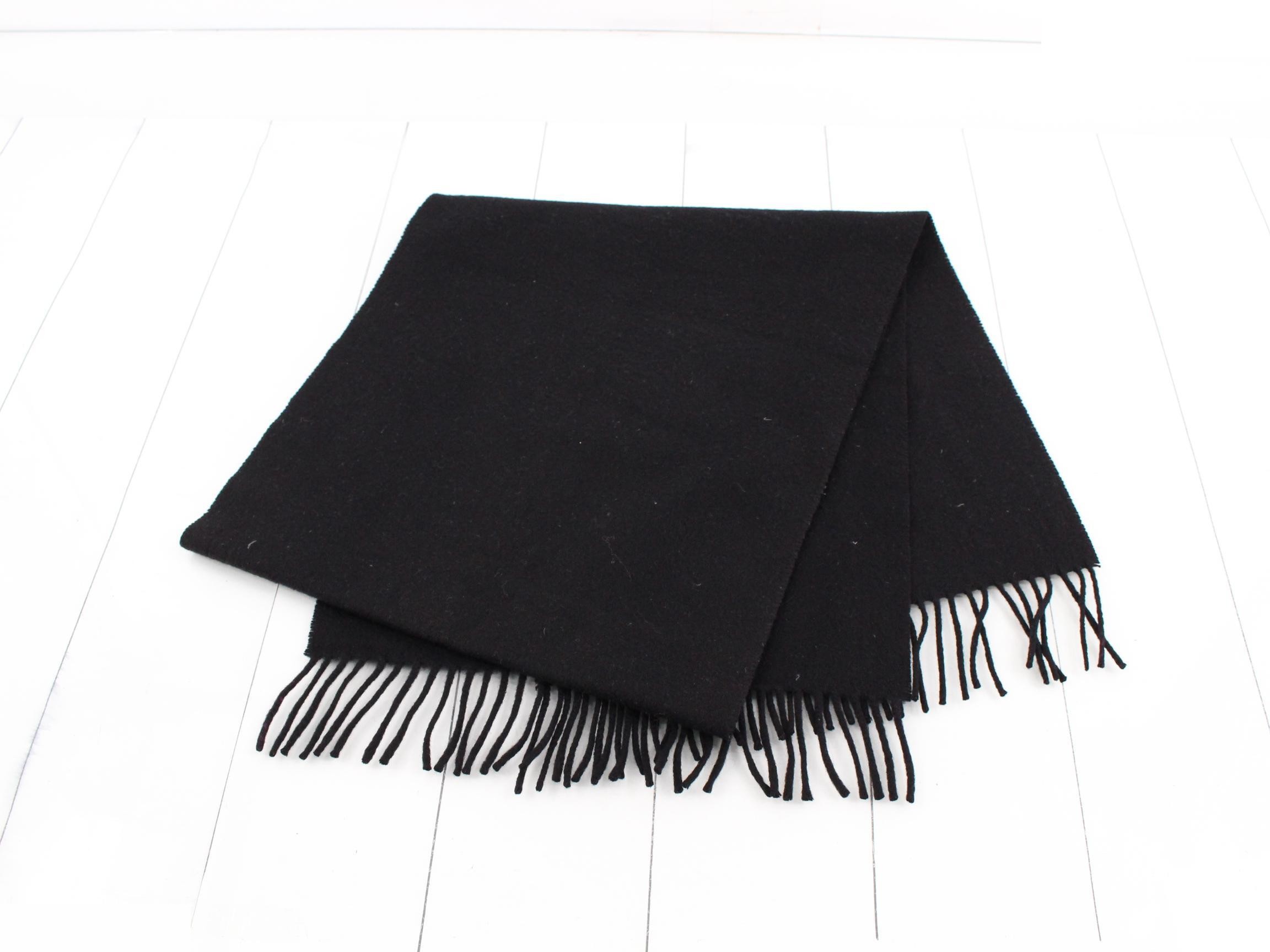 Black, horse embroidery, 100% cashmere, plain. — view 3