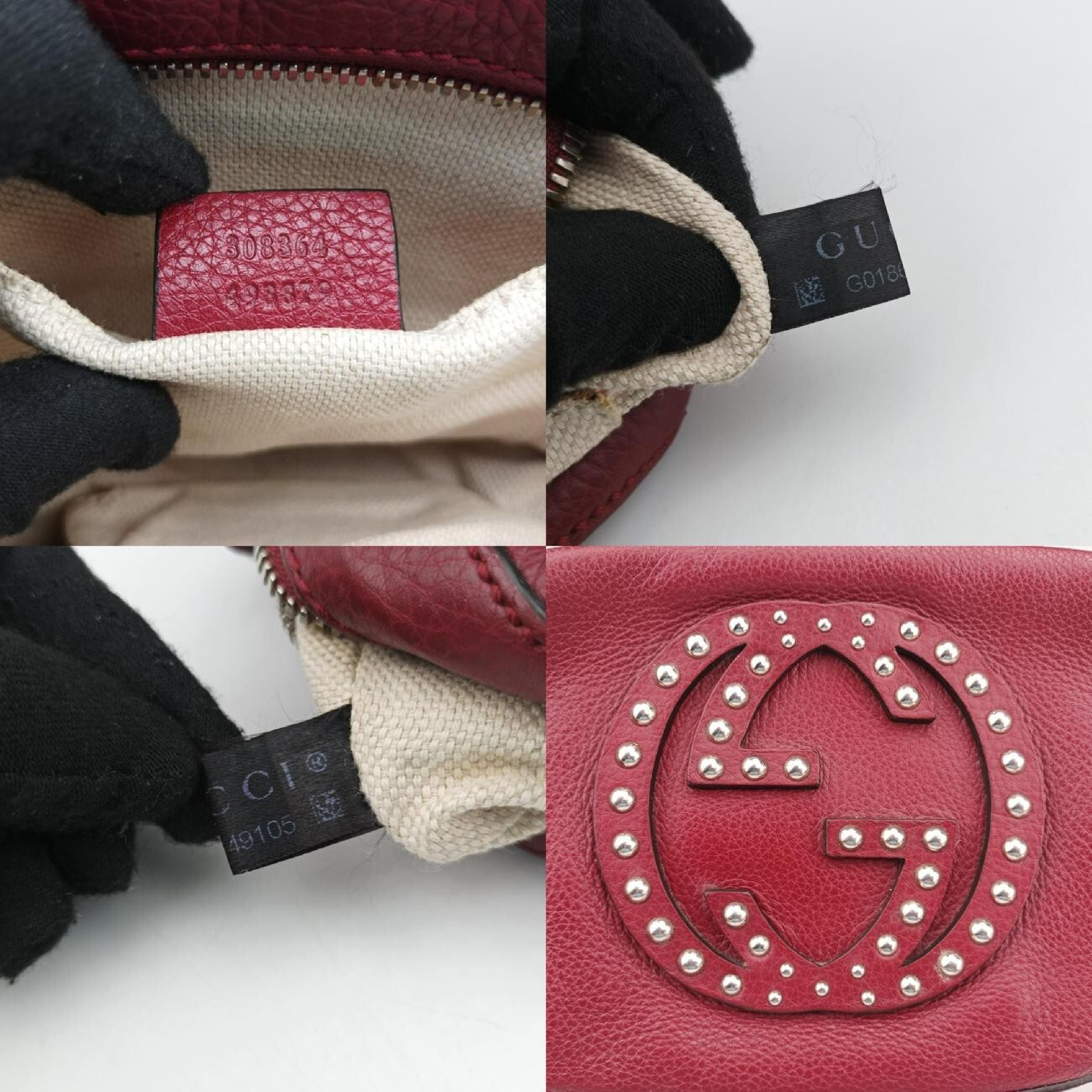 Soho Wine Red Leather Shoulder Bag 308364 G018649105 — view 8