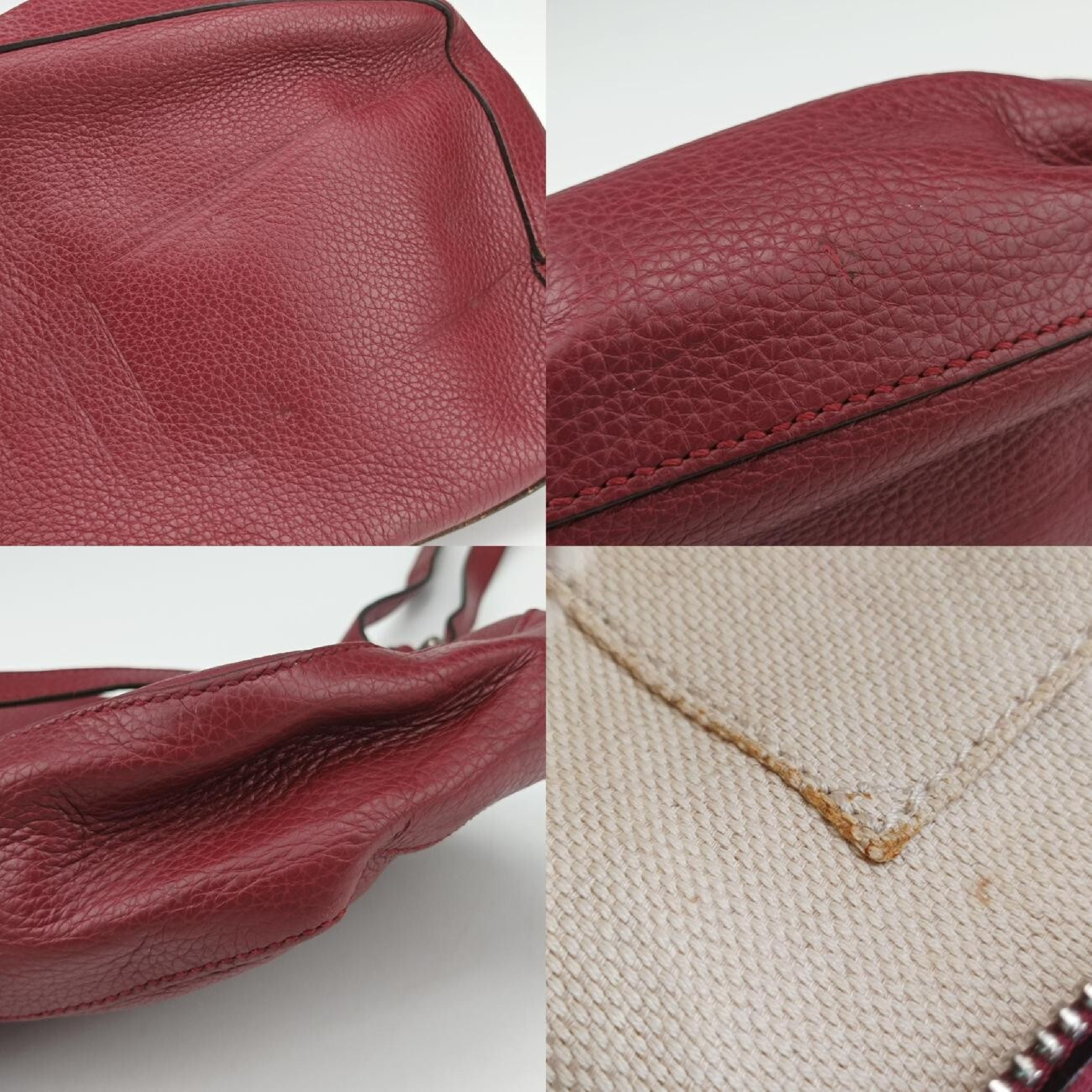 Soho Wine Red Leather Shoulder Bag 308364 G018649105 — view 10