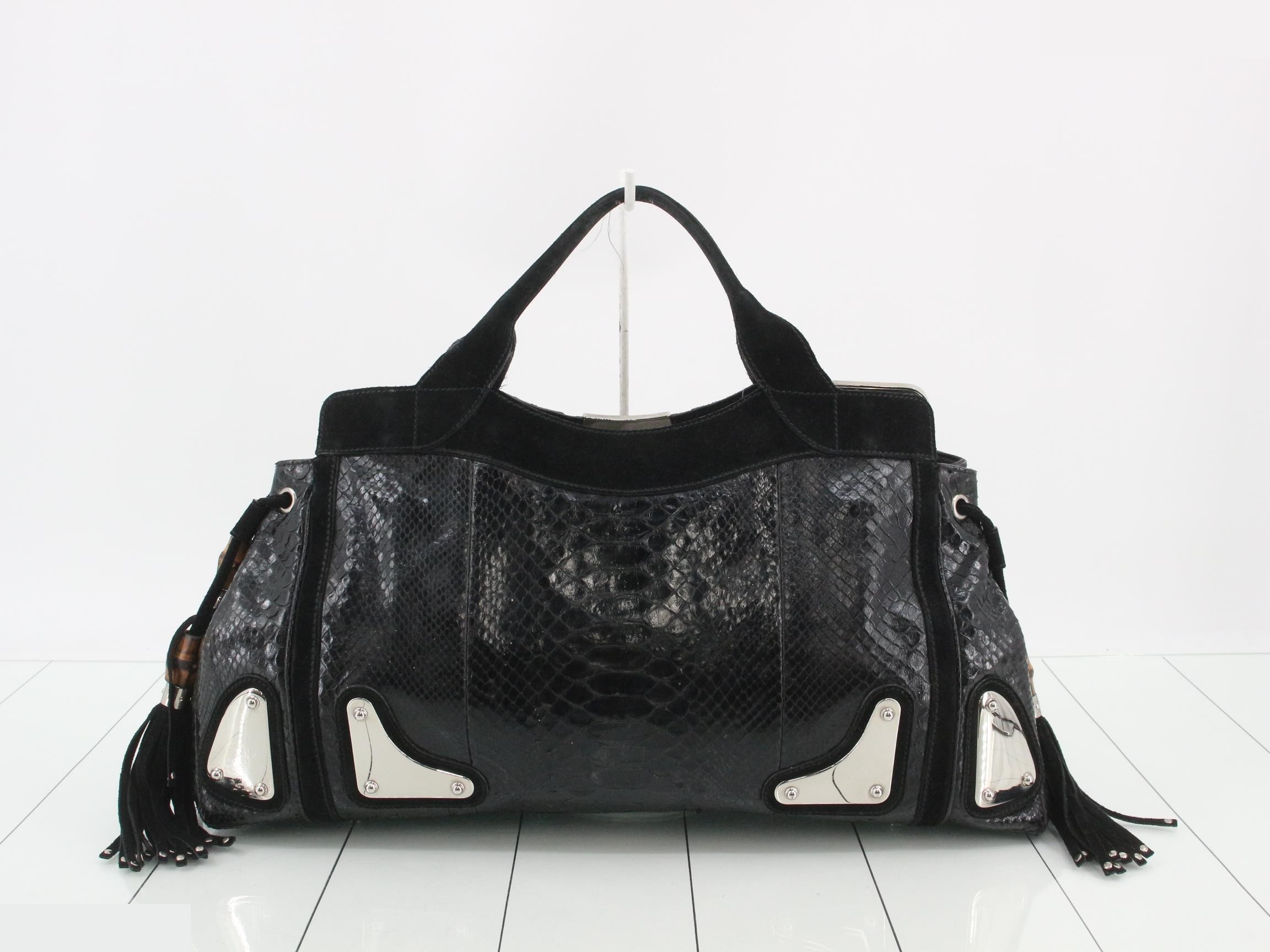 Python and bamboo handbag — view 2