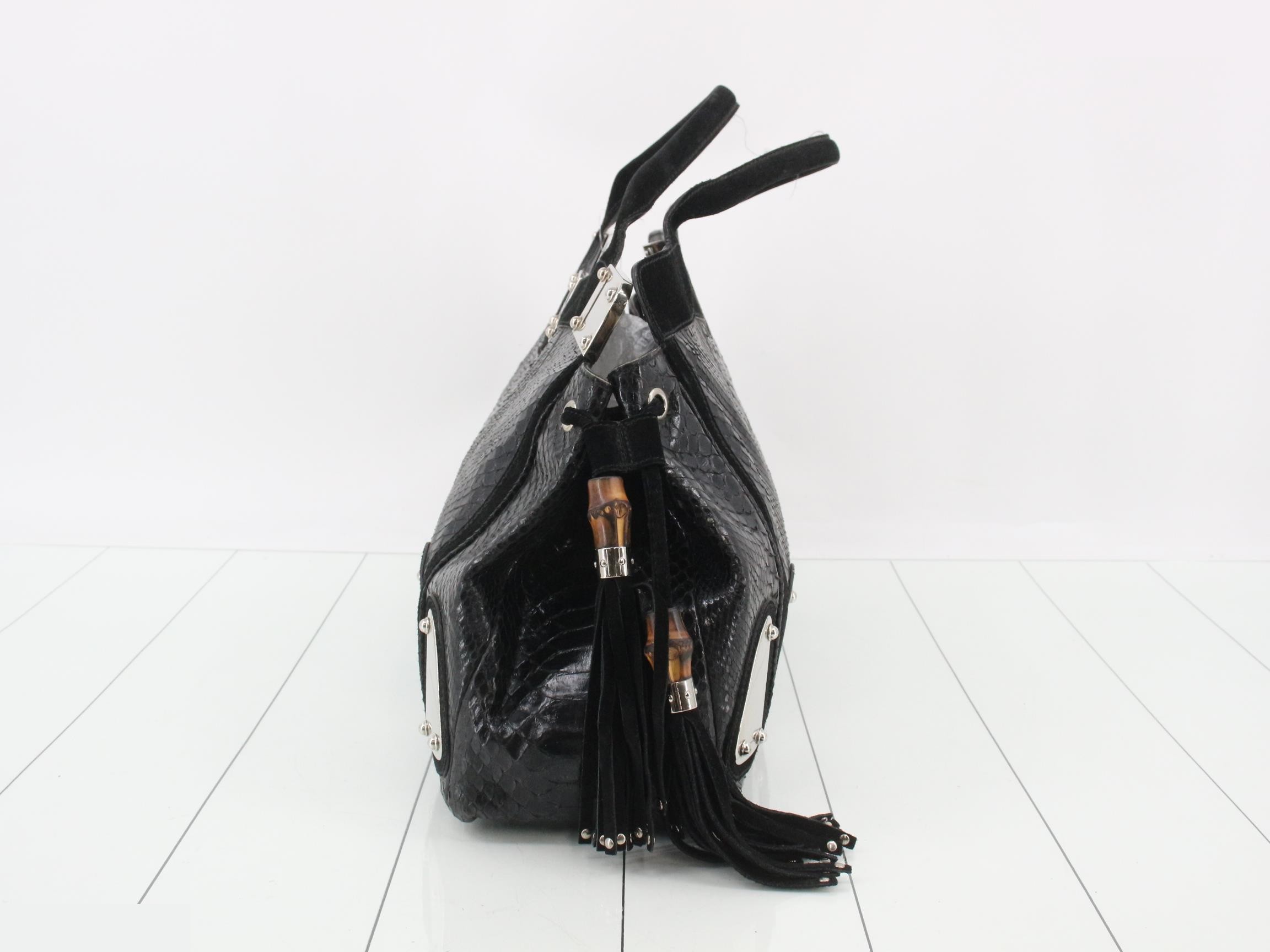 Python and bamboo handbag — view 3