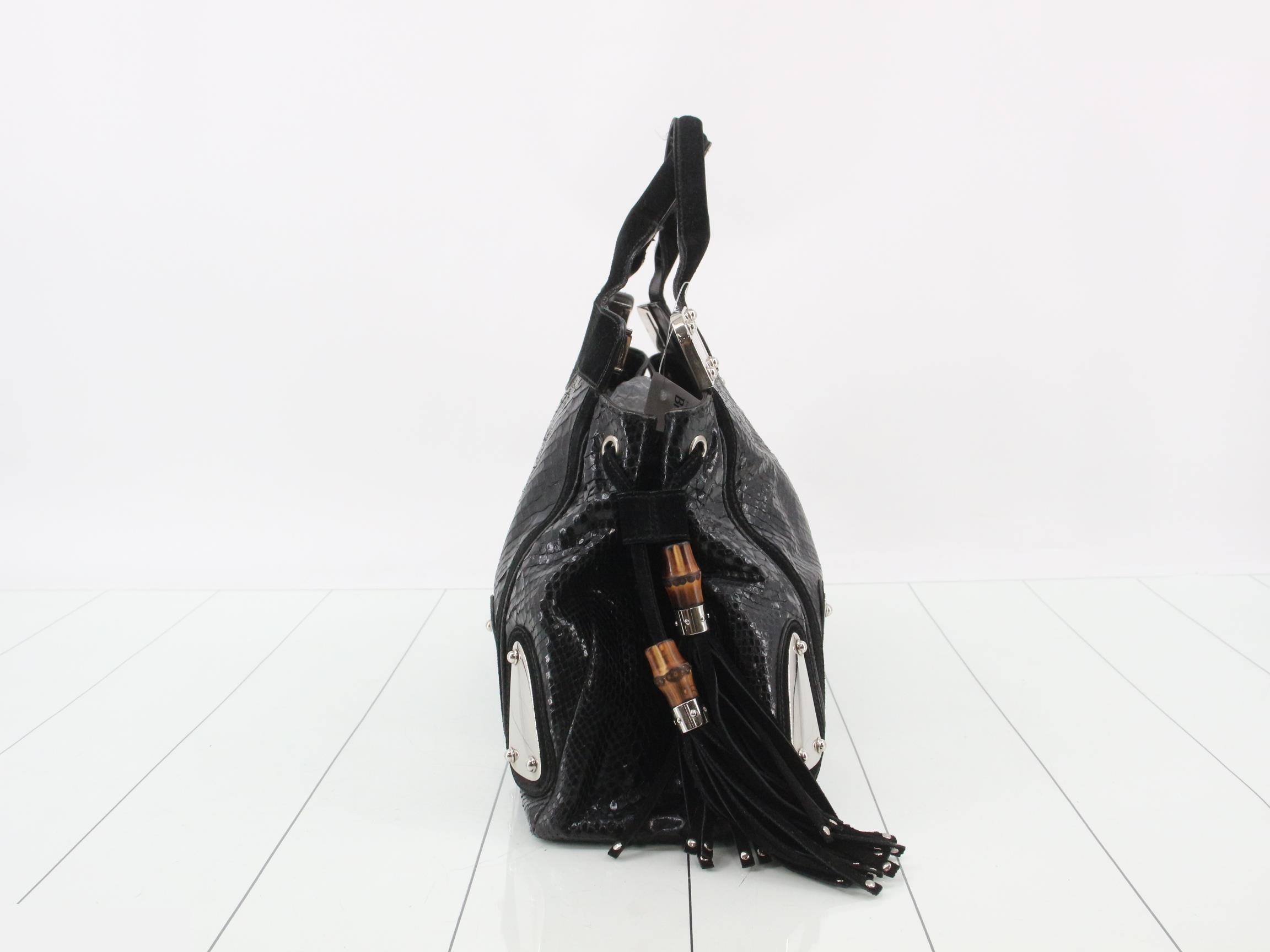 Python and bamboo handbag — view 4