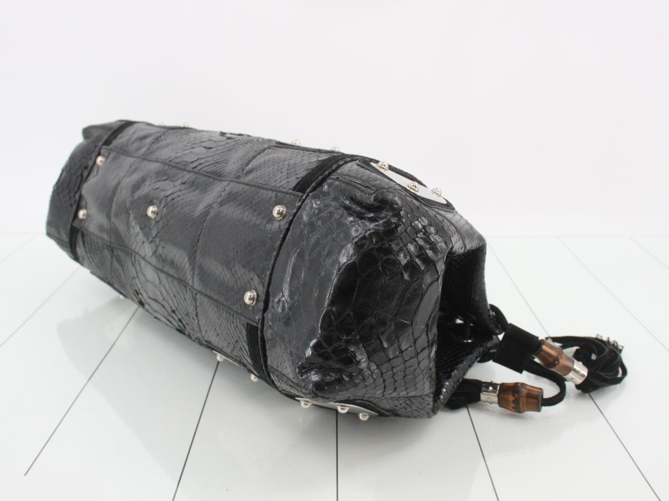Python and bamboo handbag — view 6