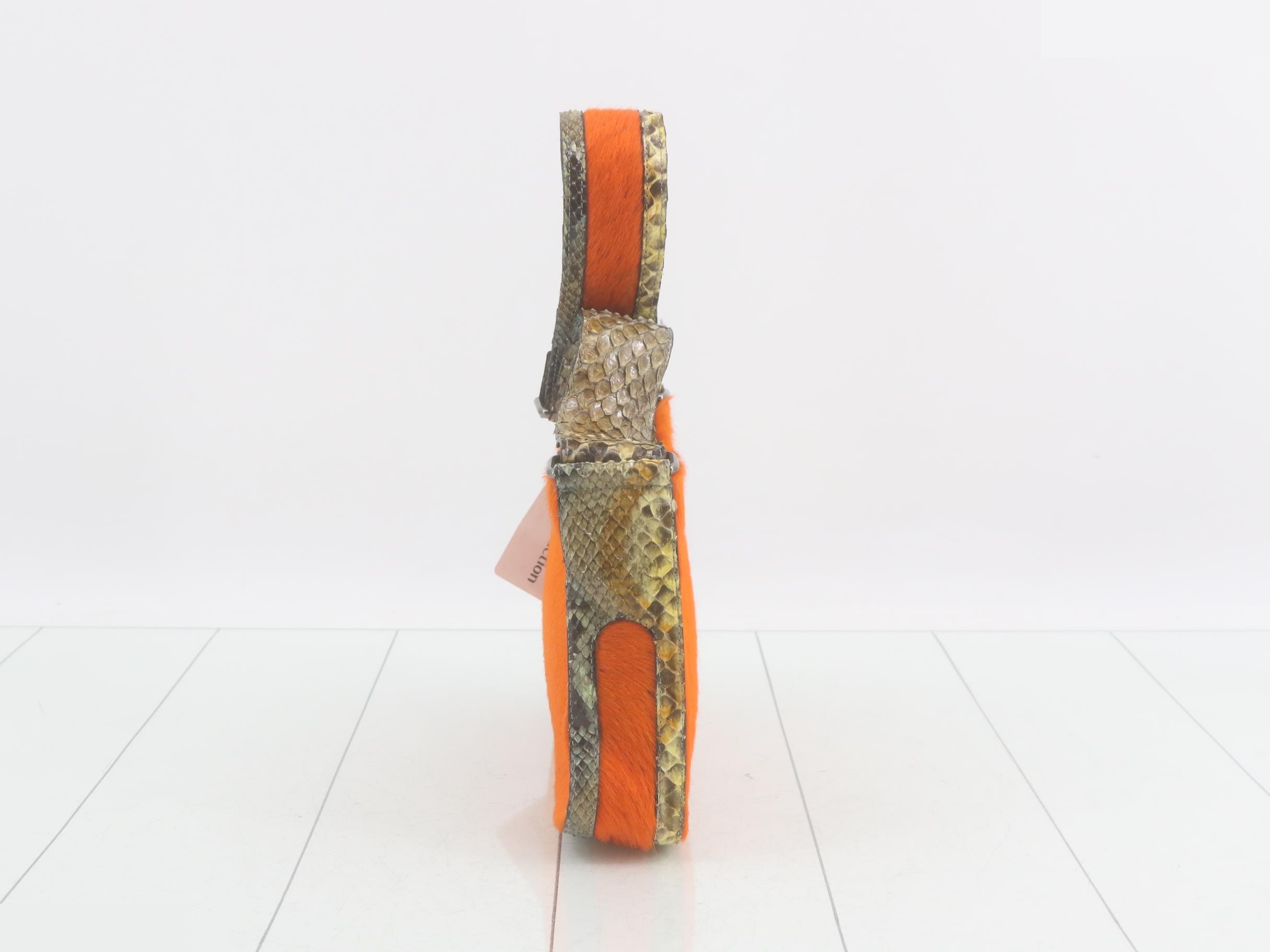 Calf hair python shoulder bag — view 3