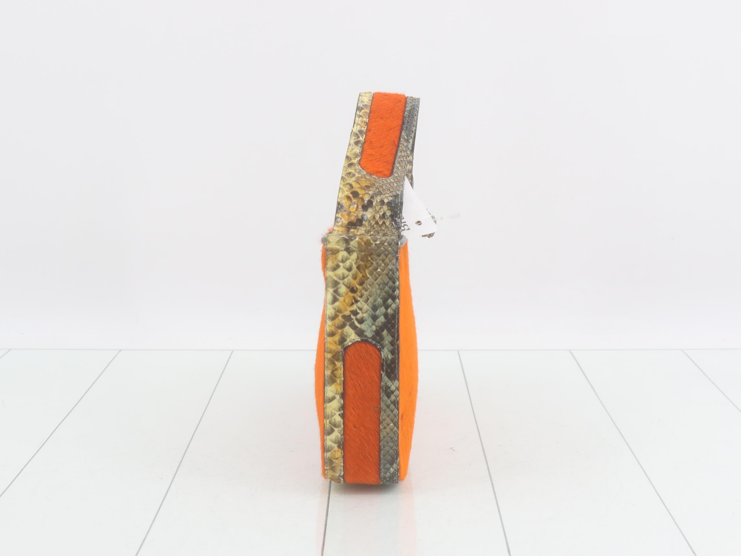 Calf hair python shoulder bag — view 4