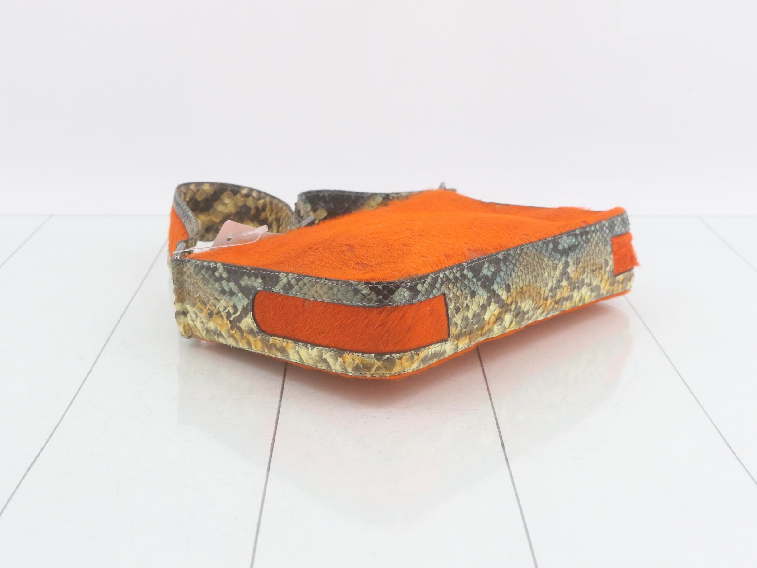 Calf hair python shoulder bag — view 5
