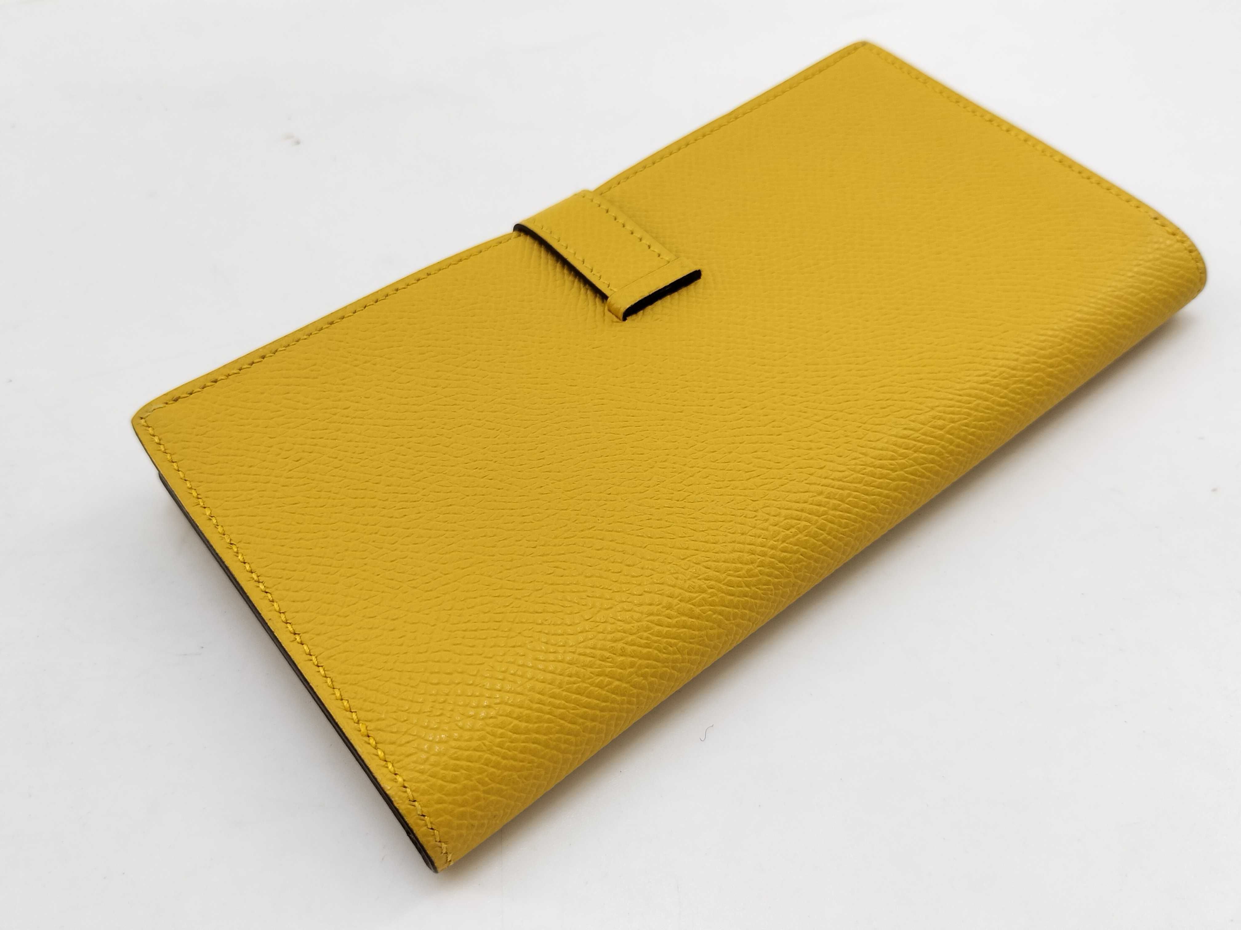 Bearn Soufflé Jaune Ambre x Silver Hardware M Stamp Hermes Wallet — view 8