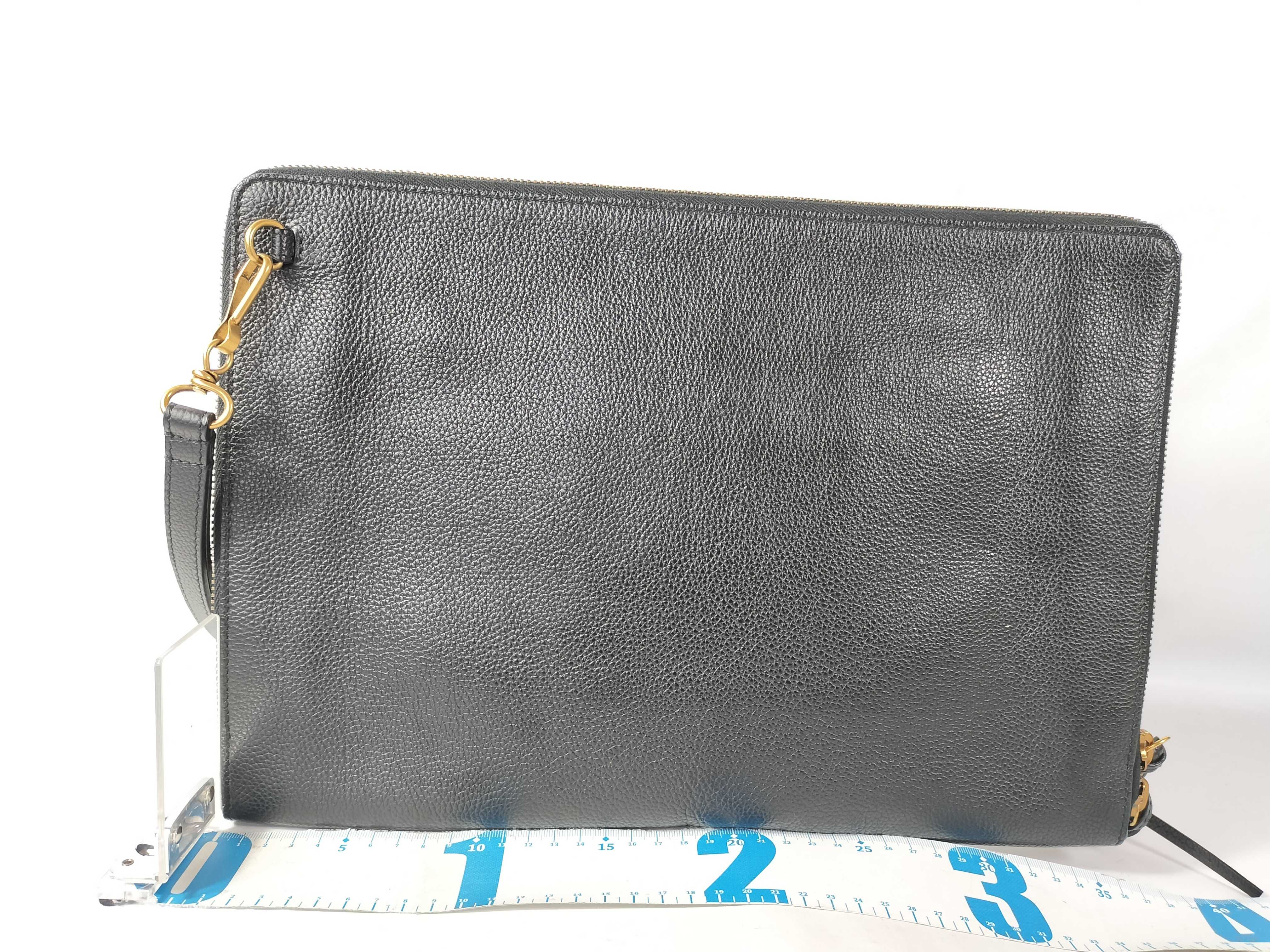 Neo Classic Black Leather Clutch Bag — view 2