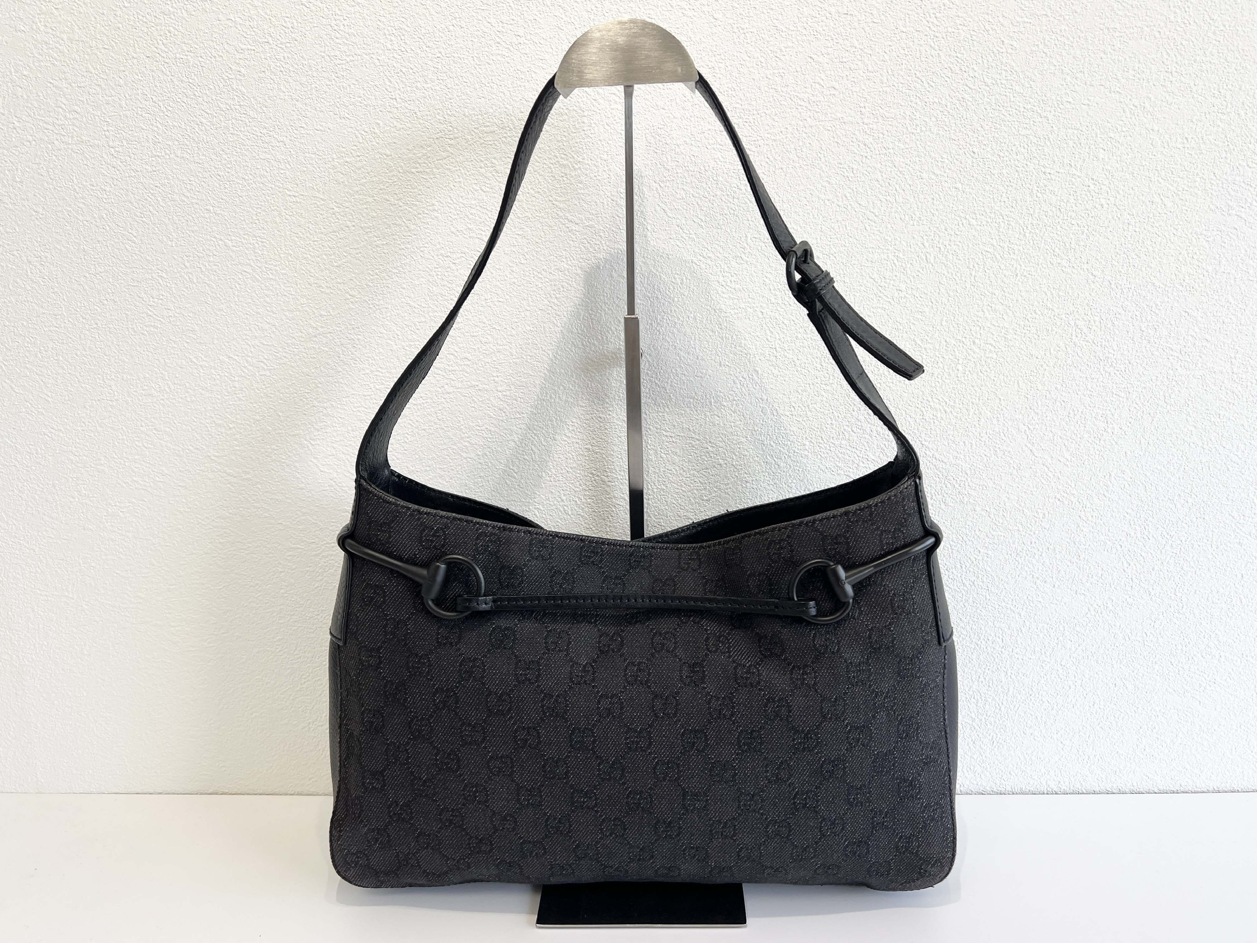 Horsebit GG Denim Canvas Leather Shoulder Bag One-Shoulder Bag — view 2