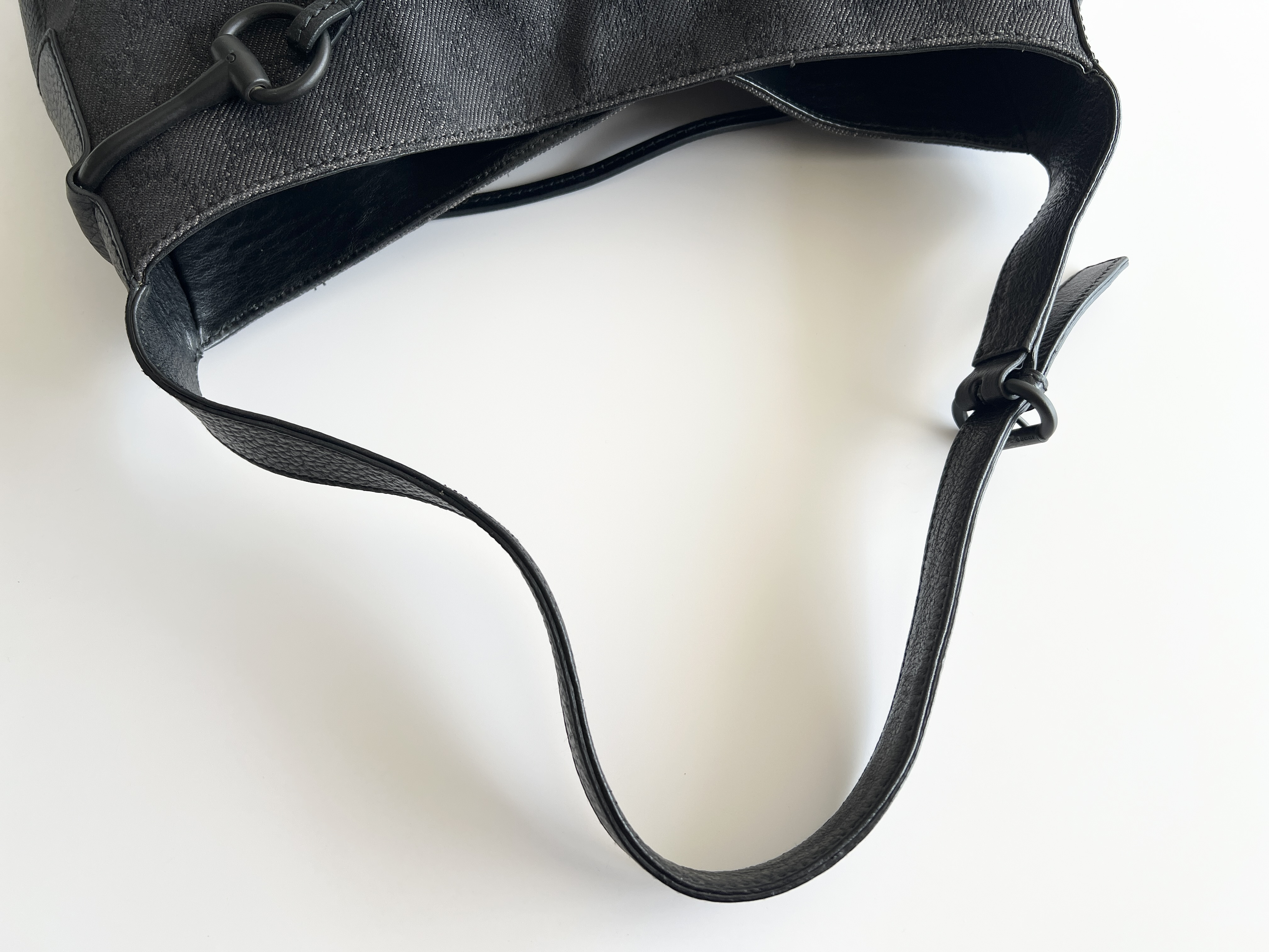 Horsebit GG Denim Canvas Leather Shoulder Bag One-Shoulder Bag — view 3