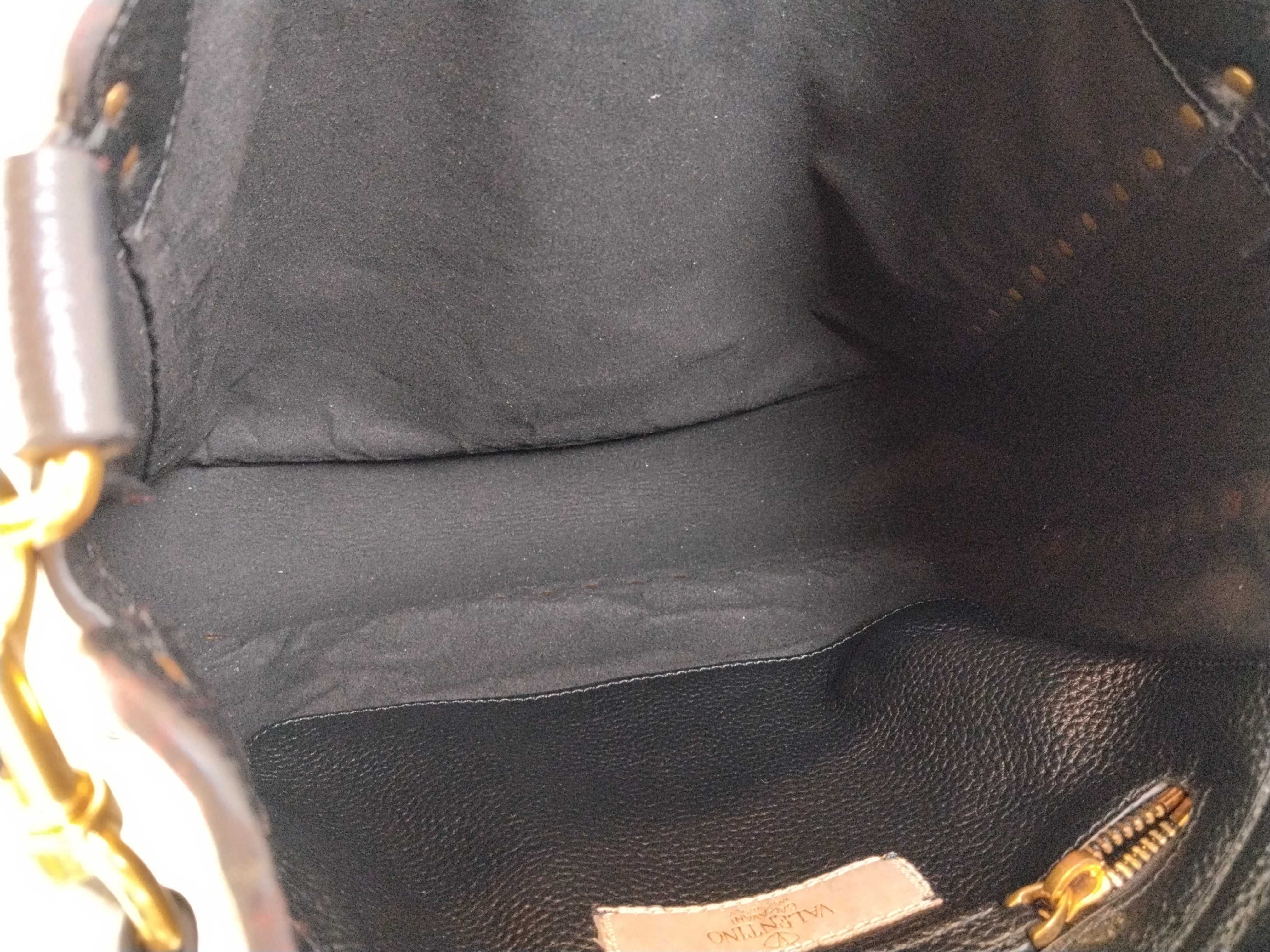 PH - Black Leather Studded Crossbody Bag (Shoulder Bag) — view 8