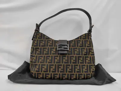 Zucca 8BR037 Dark Brown Canvas Shoulder Bag