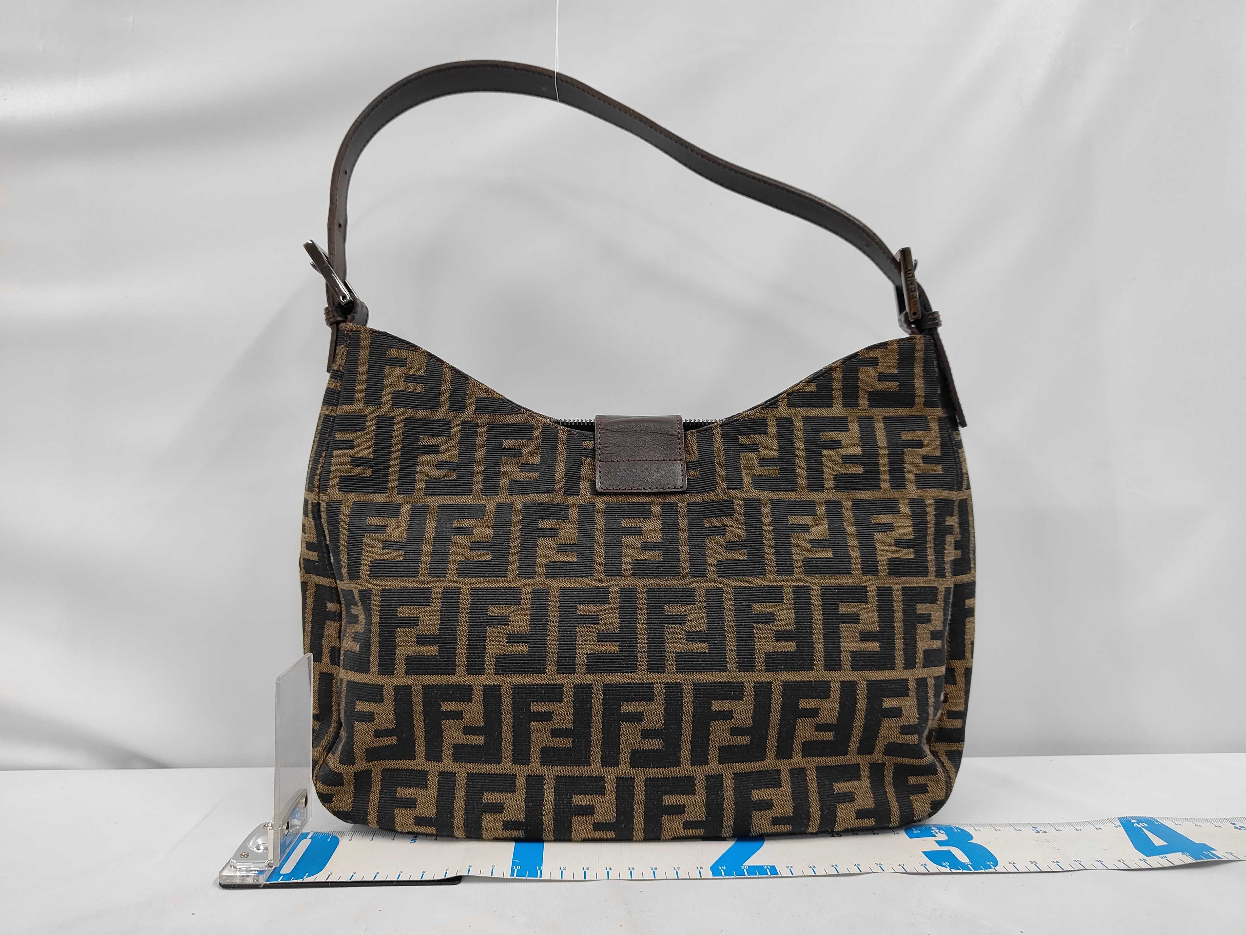 Zucca 8BR037 Dark Brown Canvas Shoulder Bag — view 2