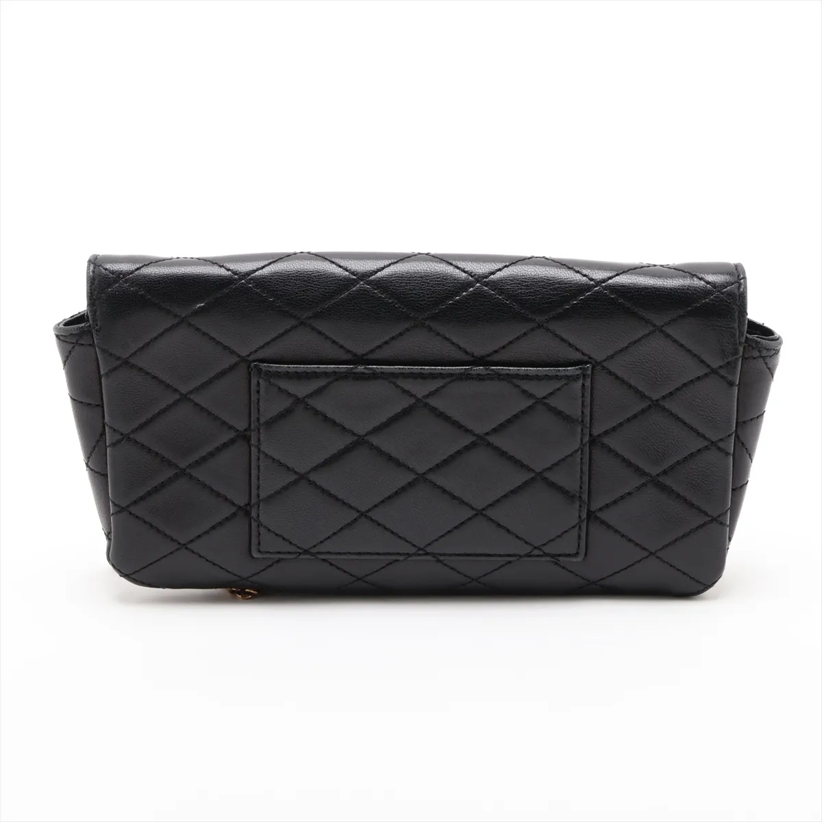 Gabby 742579 Leather Chain Shoulder Bag, Black — view 2