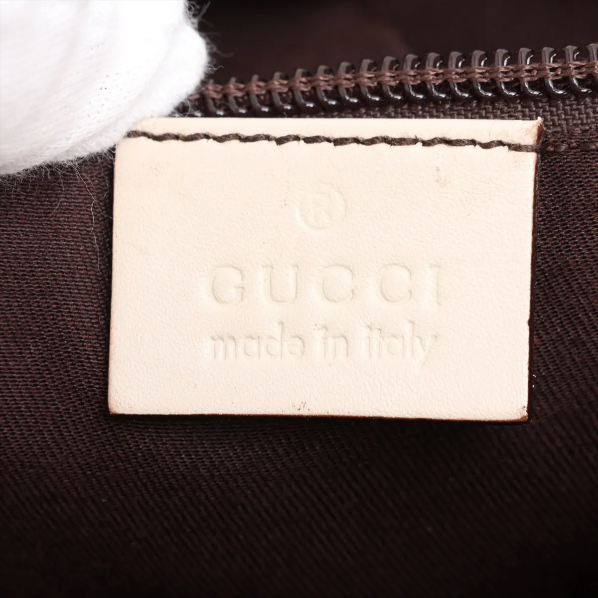 GG Canvas x Leather Waist Pouch Beige 145851 — view 8