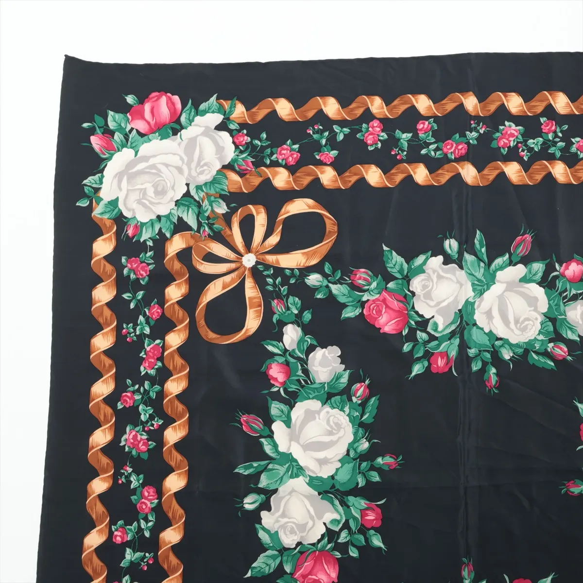Scarf Silk Black x White Thread Fuzz Thread — view 2