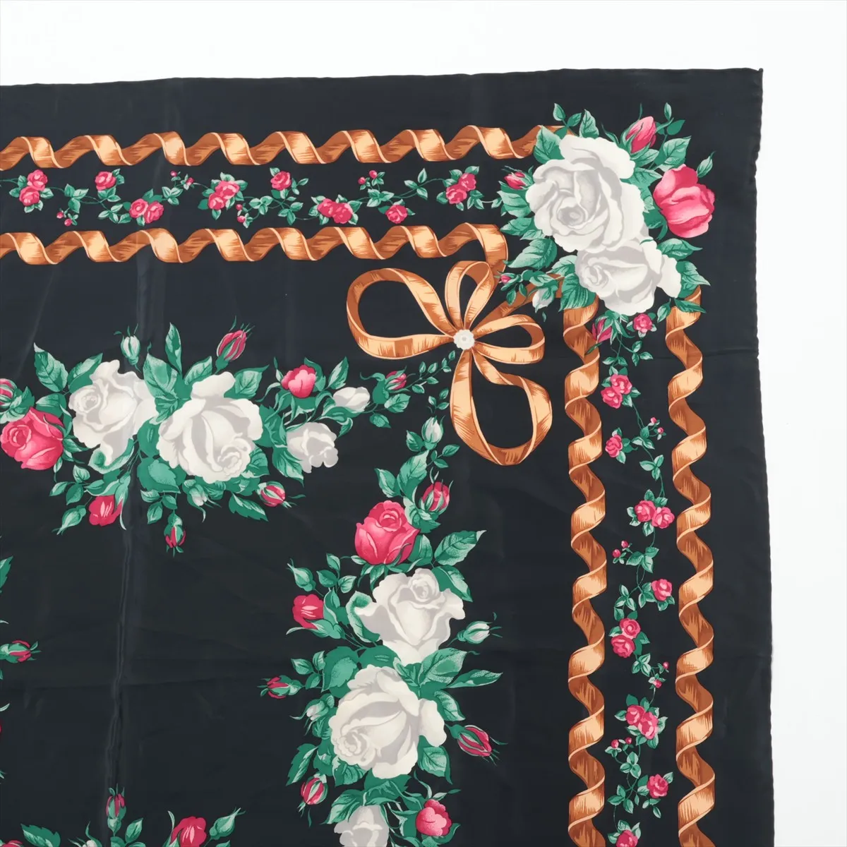 Scarf Silk Black x White Thread Fuzz Thread — view 3