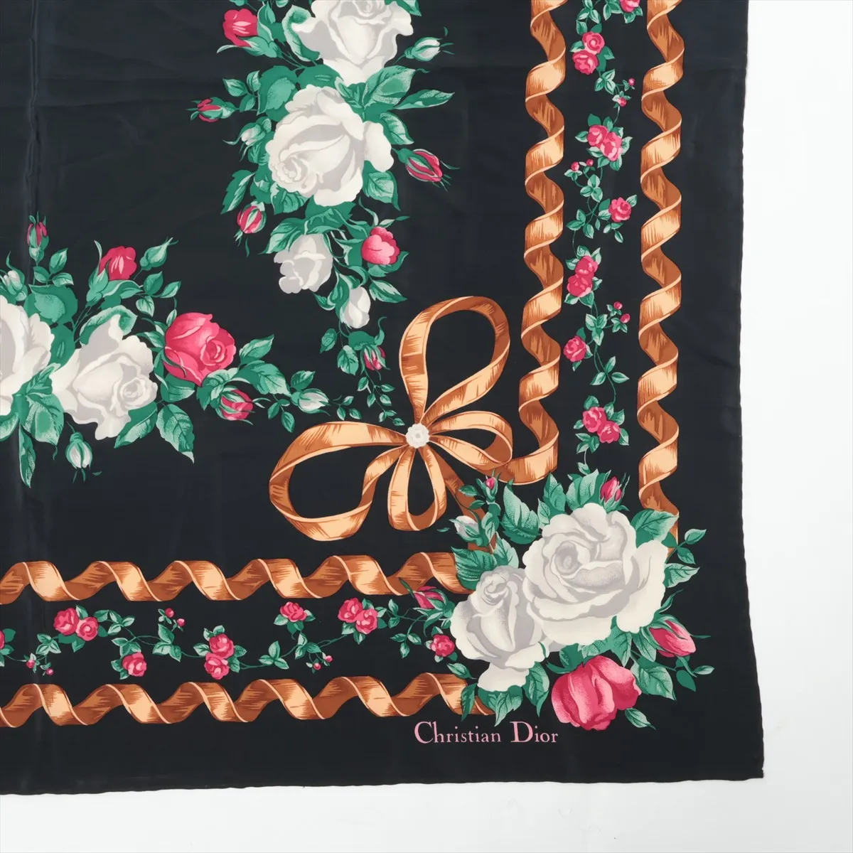 Scarf Silk Black x White Thread Fuzz Thread — view 4