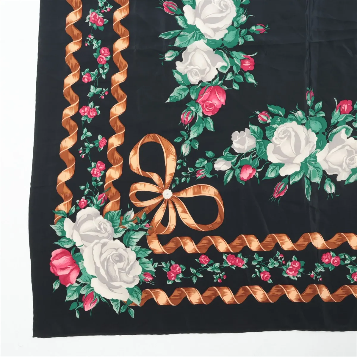 Scarf Silk Black x White Thread Fuzz Thread — view 5