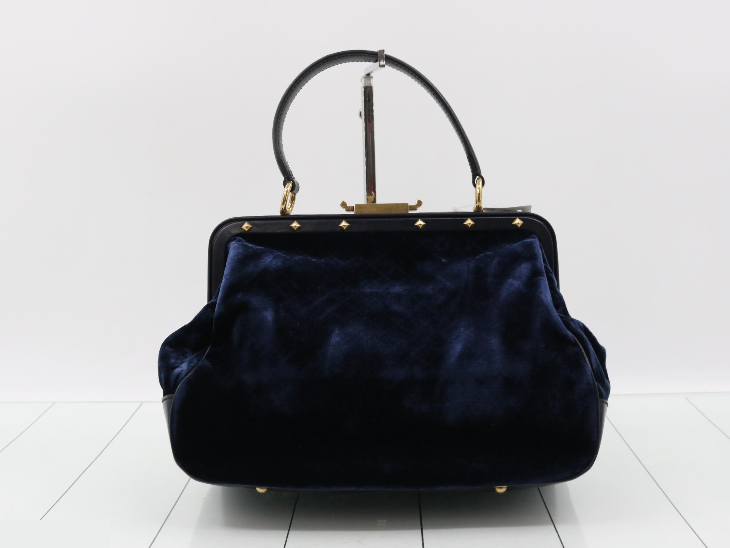 Stirrup Leather Velvet Handbag — view 2