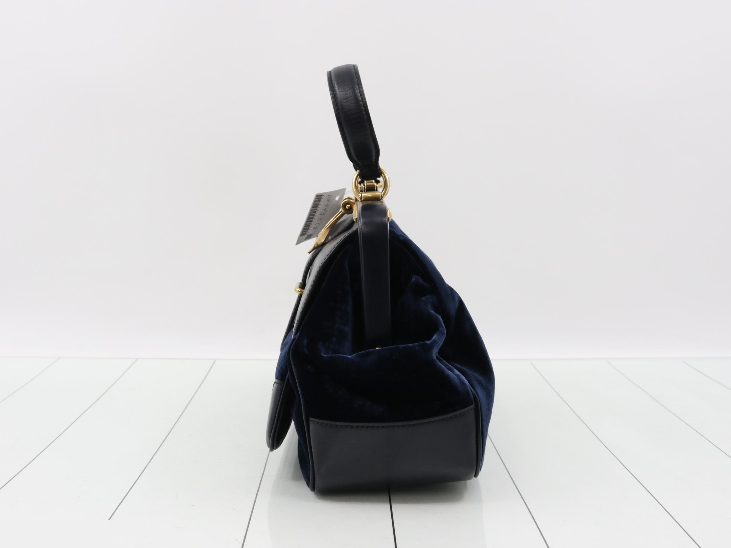 Stirrup Leather Velvet Handbag — view 3