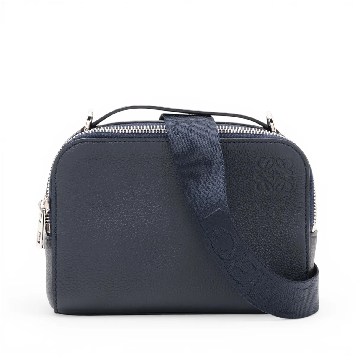 Crossbody Camera Bag Mini Leather Shoulder Bag Navy