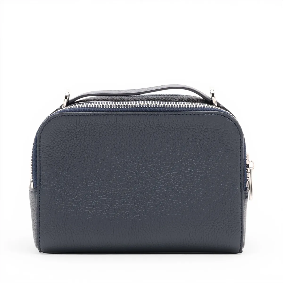 Crossbody Camera Bag Mini Leather Shoulder Bag Navy — view 2