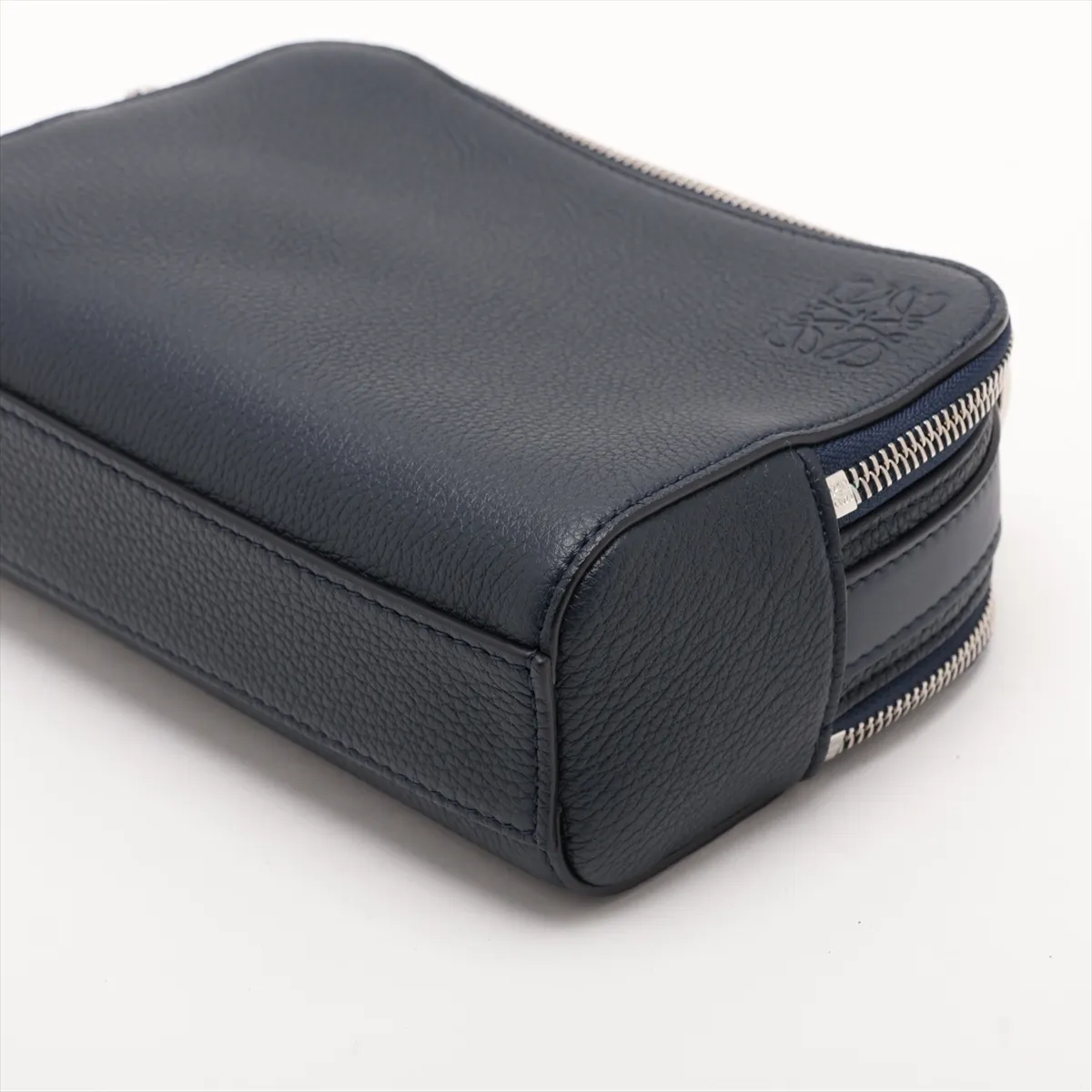 Crossbody Camera Bag Mini Leather Shoulder Bag Navy — view 3