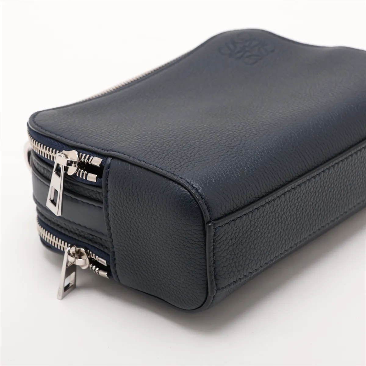 Crossbody Camera Bag Mini Leather Shoulder Bag Navy — view 4