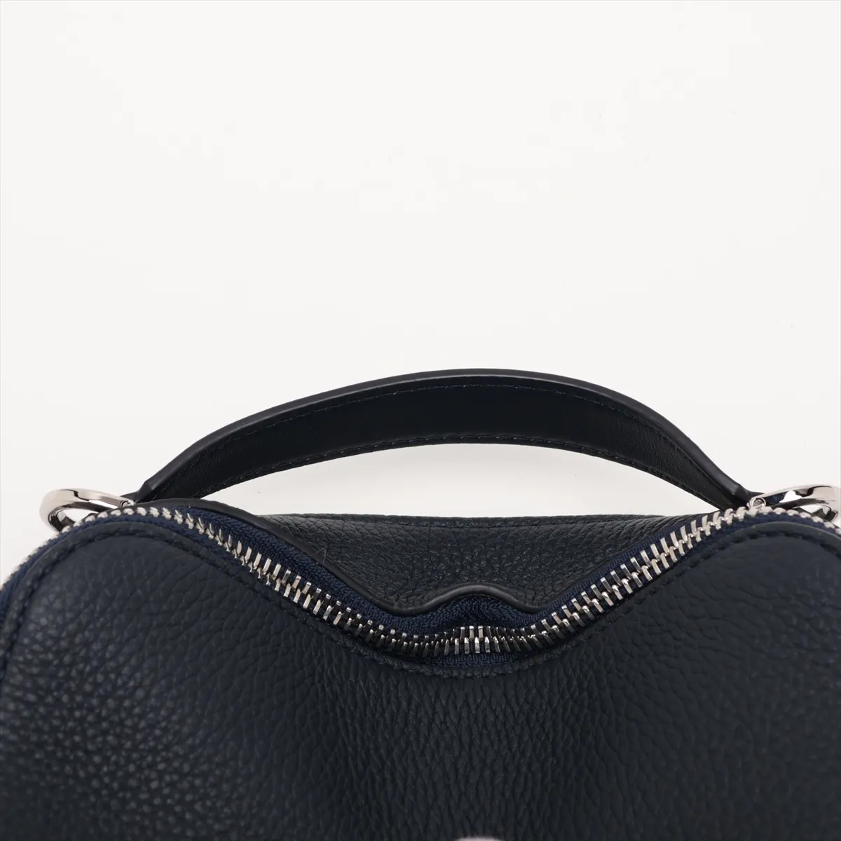 Crossbody Camera Bag Mini Leather Shoulder Bag Navy — view 6