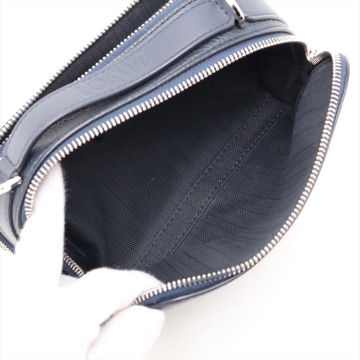 Crossbody Camera Bag Mini Leather Shoulder Bag Navy — view 8